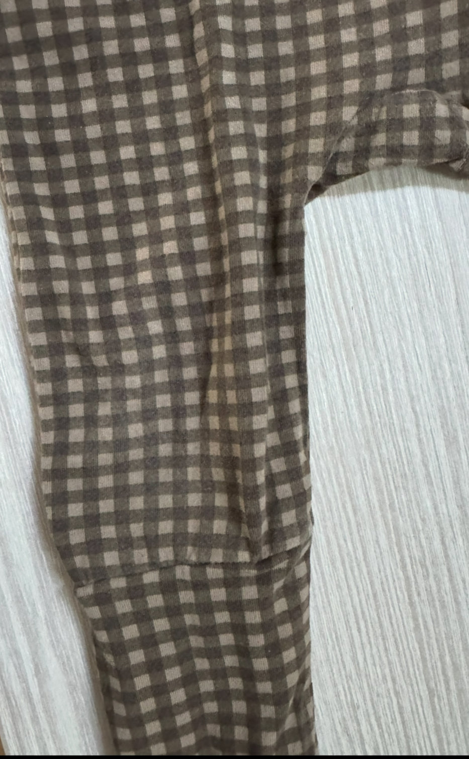 #207 Jamie Kay gingham footless romper size 6-12 months