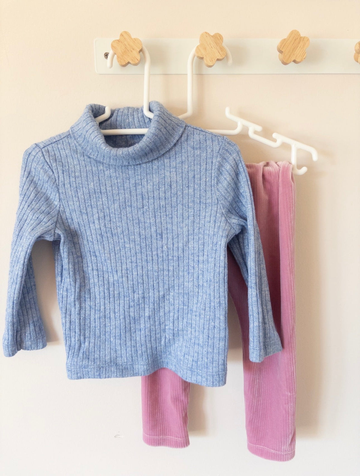 #36- girls 18-24 mo old navy purple sparkle sweater with pink velvet pants GUC