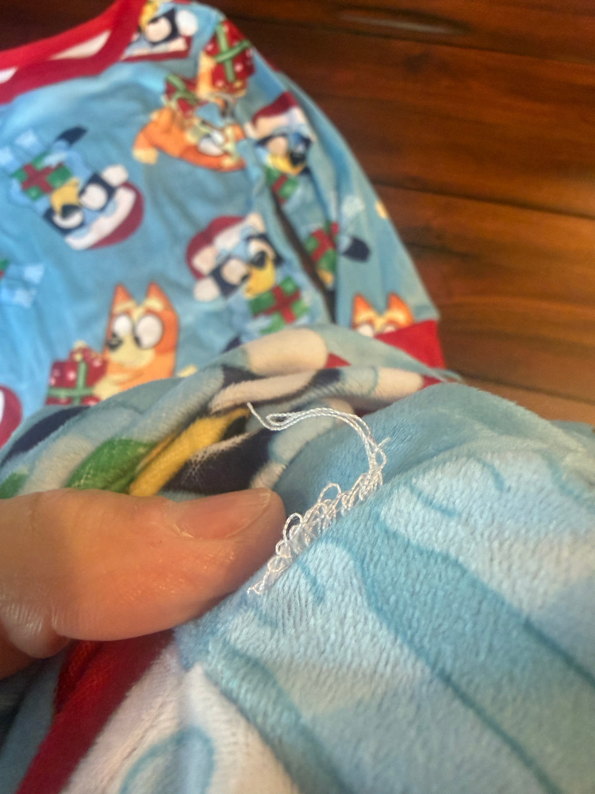 #51 Girls 4T Bluey Christmas Pajamas Minky Fabric
