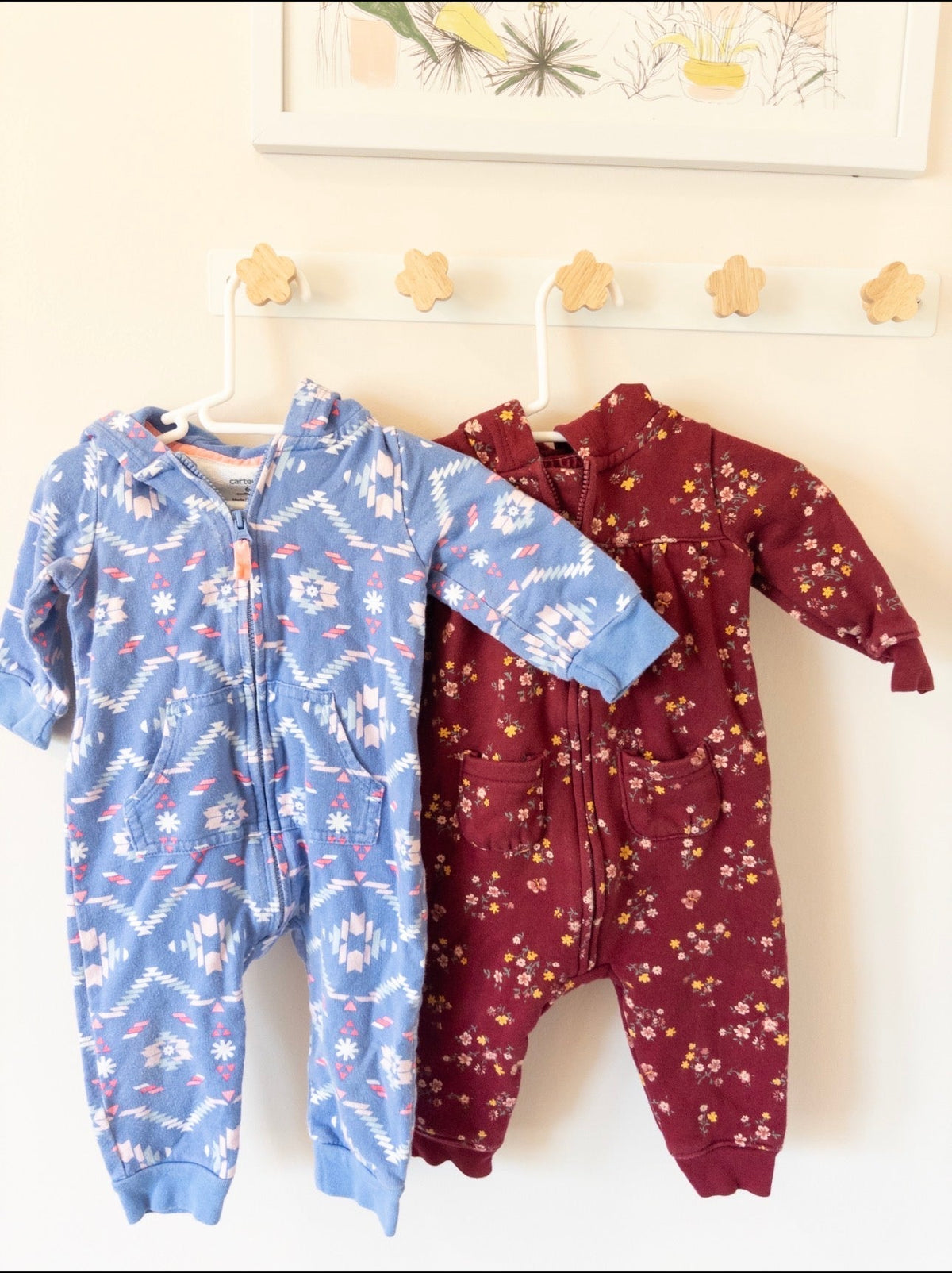 #36- Carters 6 mo patterned sweatshirt suit