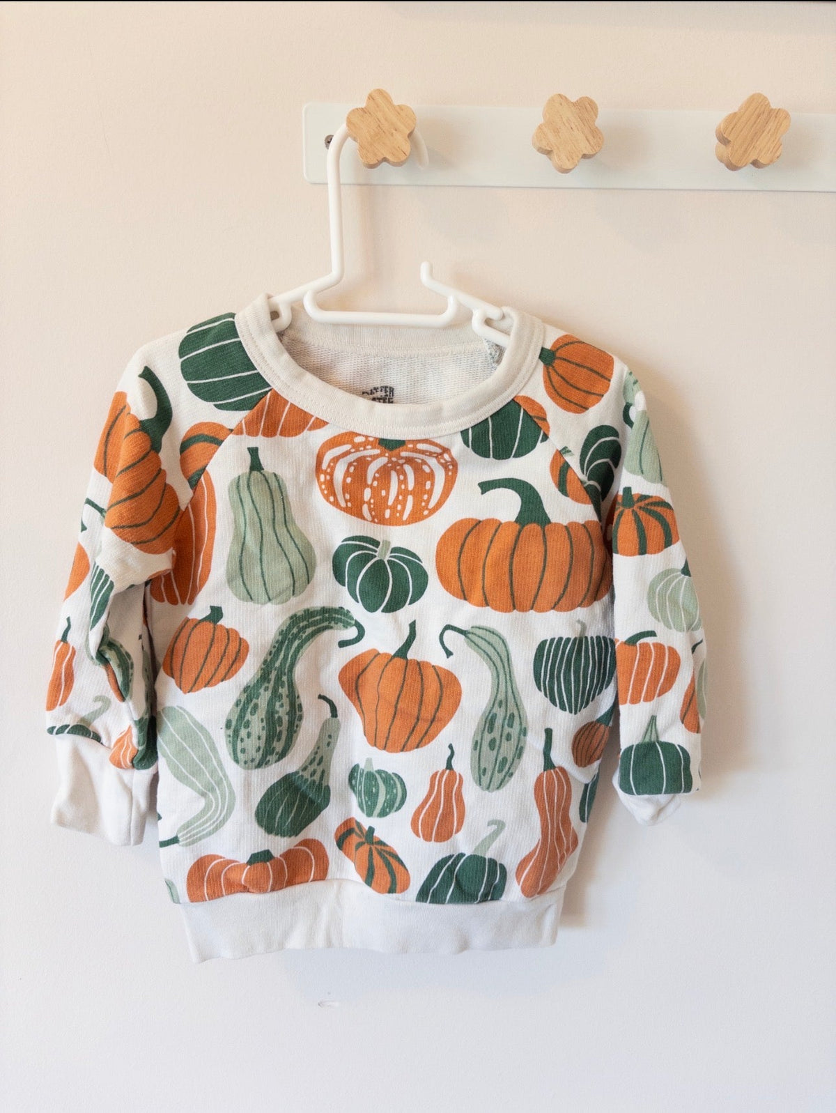 #36- gender neutral 18 mo pumpkin sweat shirt