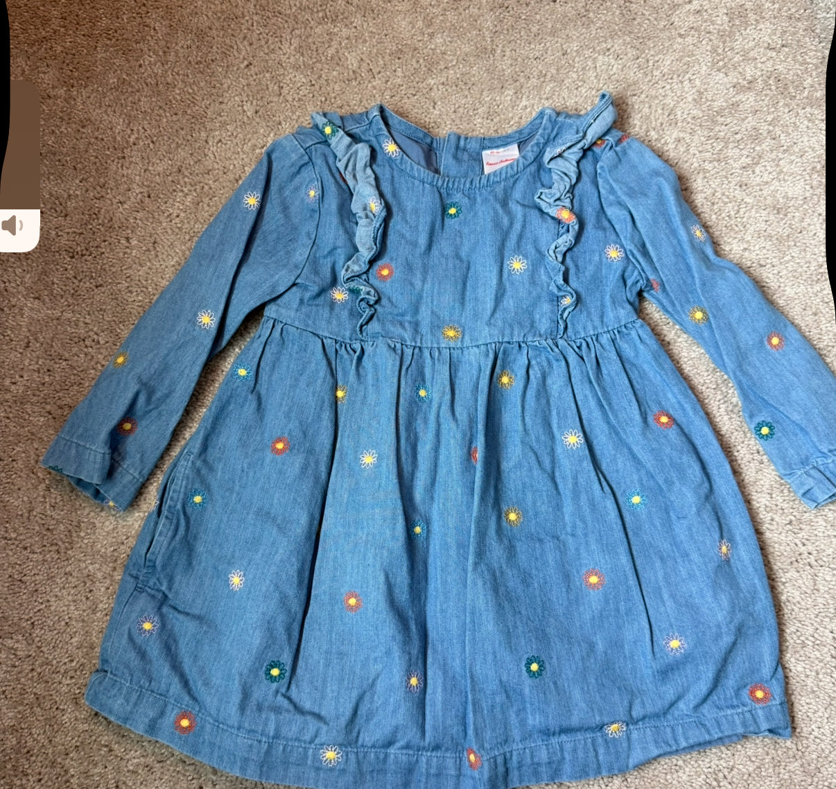 #139 Size 3T Hanna Andersson Jean Flower Dress