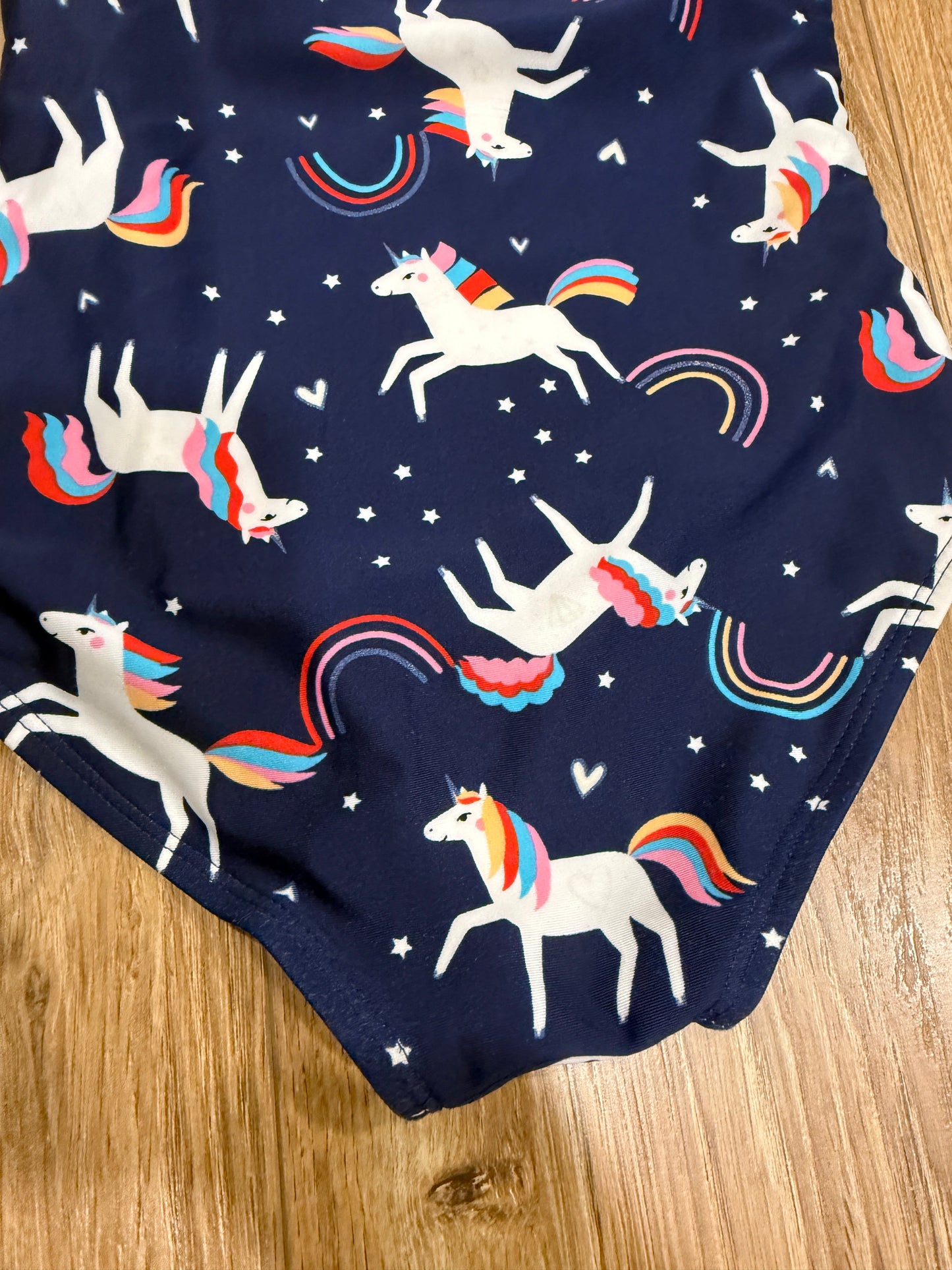 Seller #24 Girls Size XS 4/5 Cat and Jack Red/White/Blue Unicorn One Shoulder One Piece Swimsuit