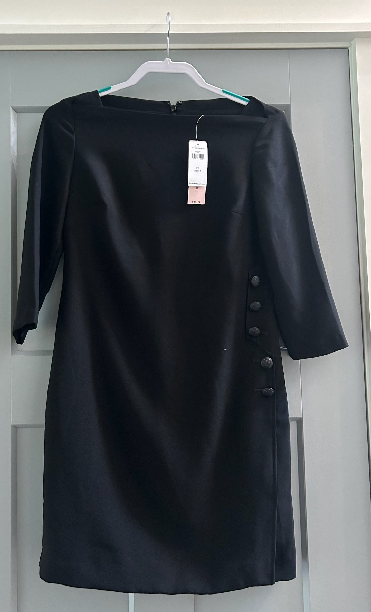 136 NWT banana republic black dress with button detail Size 2P
