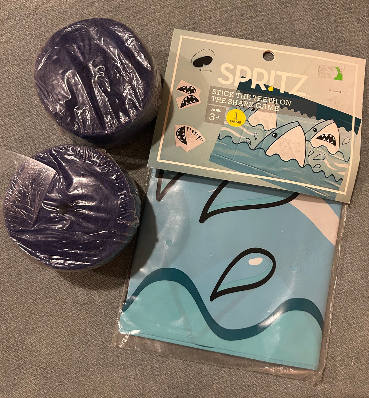 Seller 128 - Party Supplies - 2 packs of Streamers and Stick the Teeth on the Shark