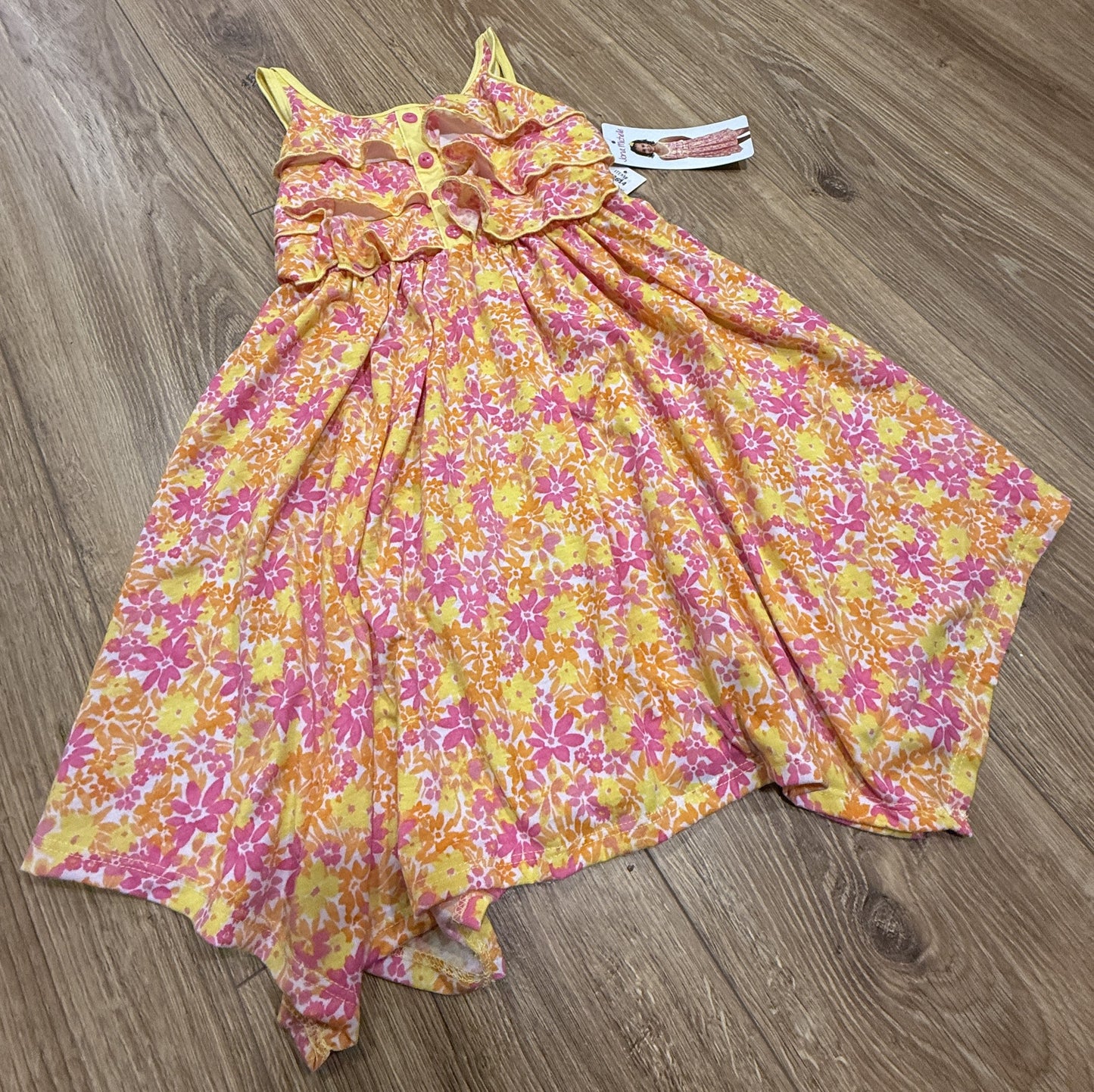 Seller #24 Girls Size 6 Jona Michelle Yellow Floral Asymmetrical Dress