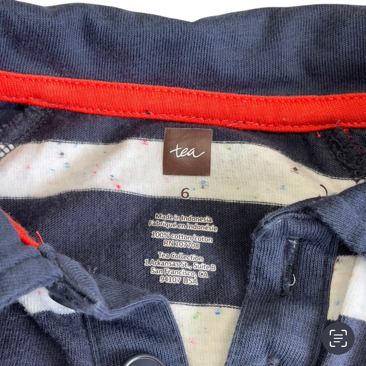 #1 Boys 6 Tea Collection Confetti Strip Polo REDUCED
