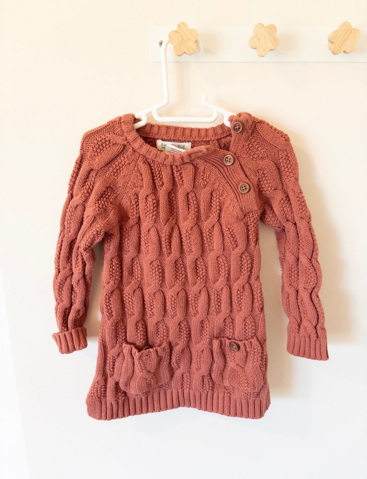 #36- Girls terracotta sweater dress Rahcel Zoe 2T GUC