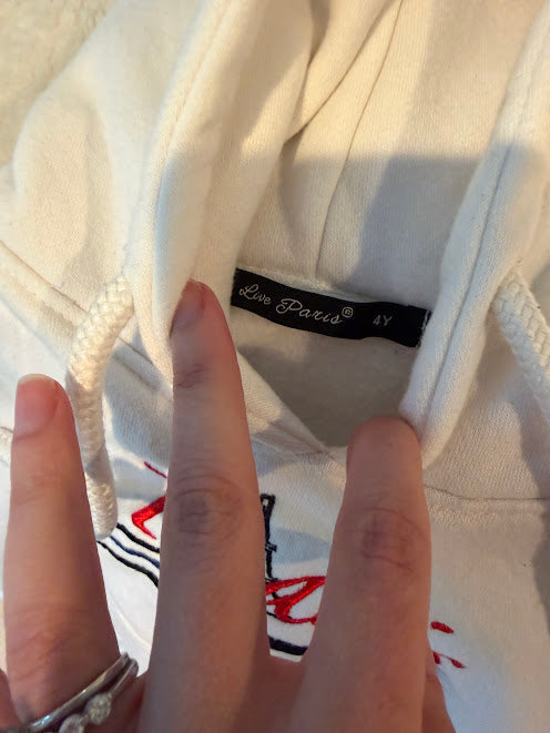 #9 Kids 4Y Paris Hoodie Sweatshirt | Washed, Never Worn