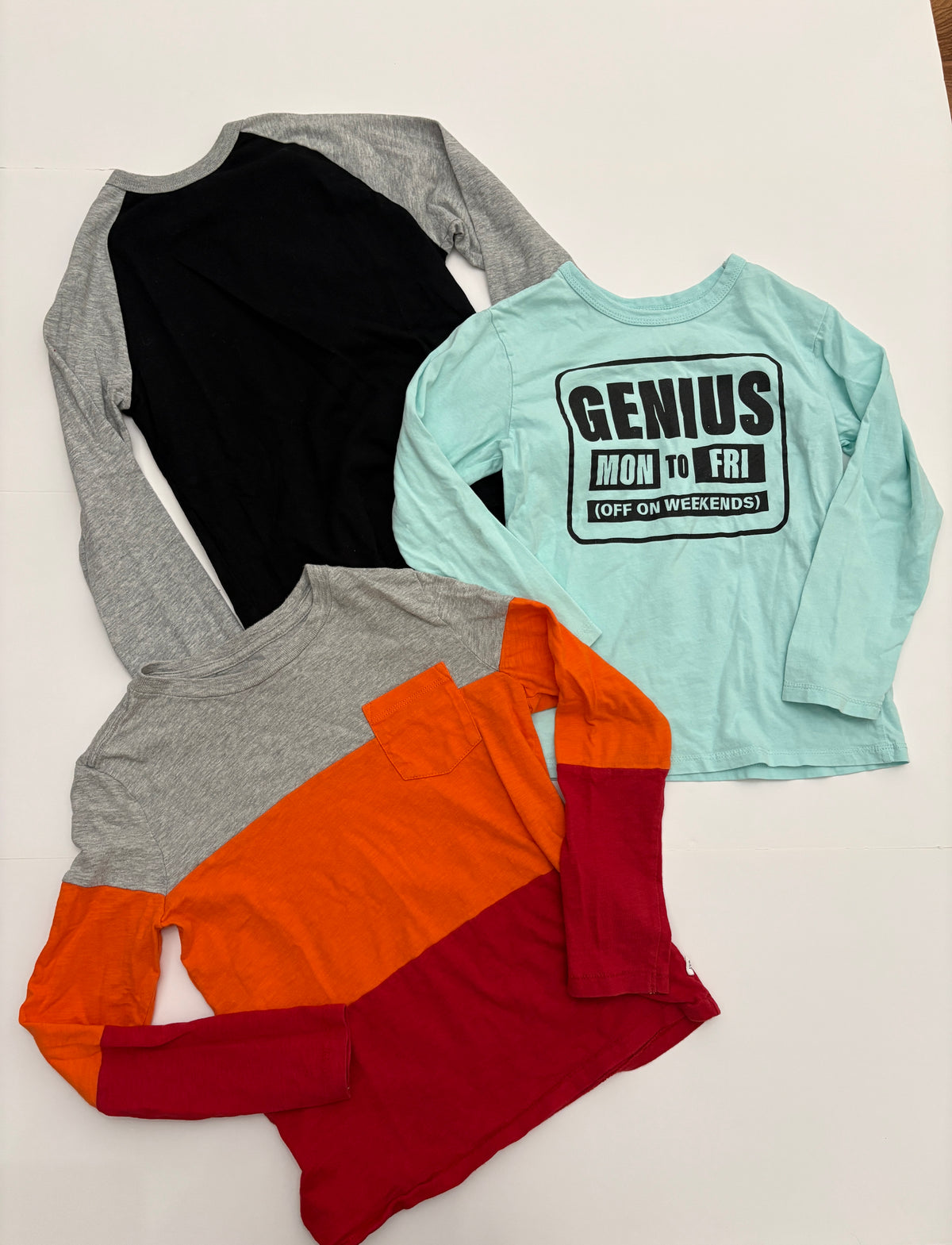 #121 boys 5/6 set of 3 shirts, VGUC/GUC