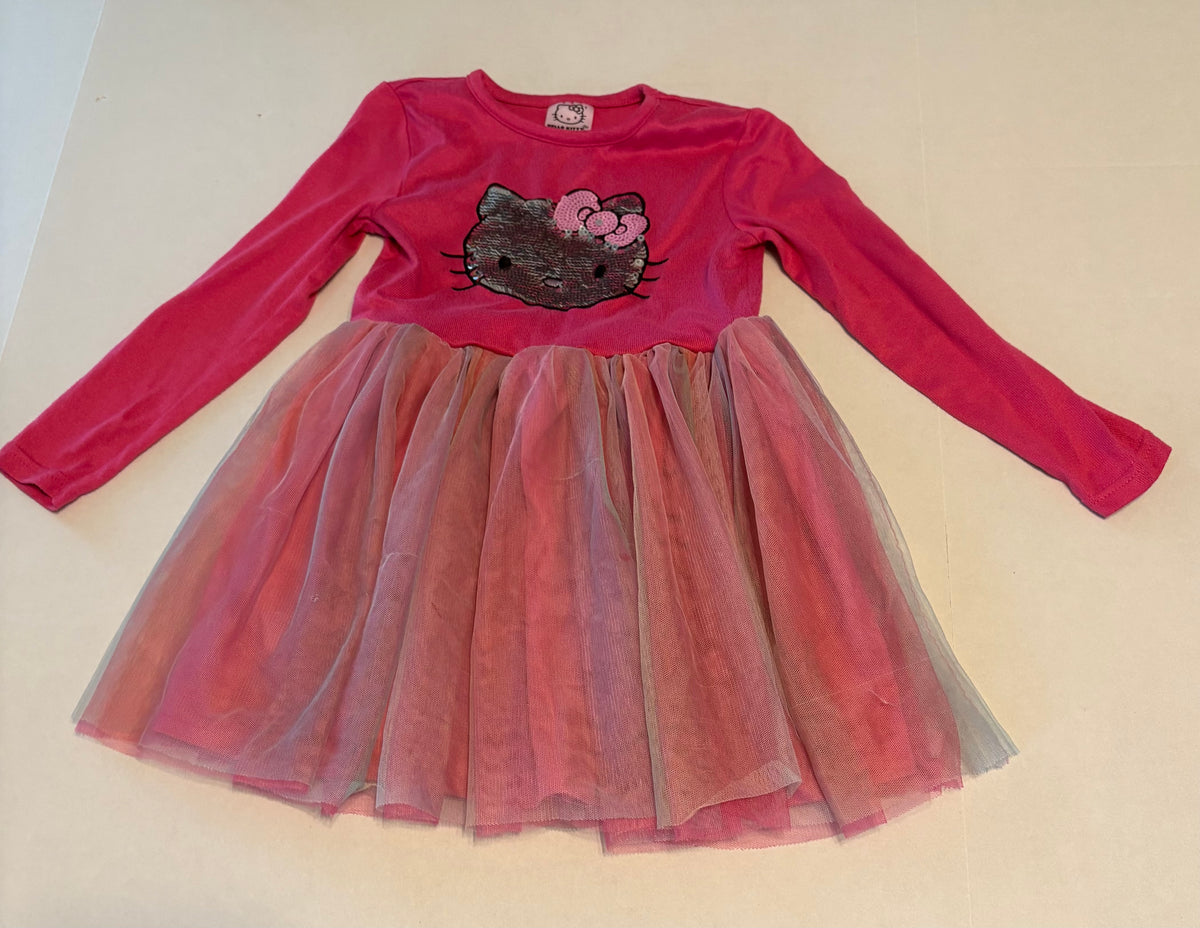 #25 Girls 5/6 Hello Kitty sequin long sleeve dress