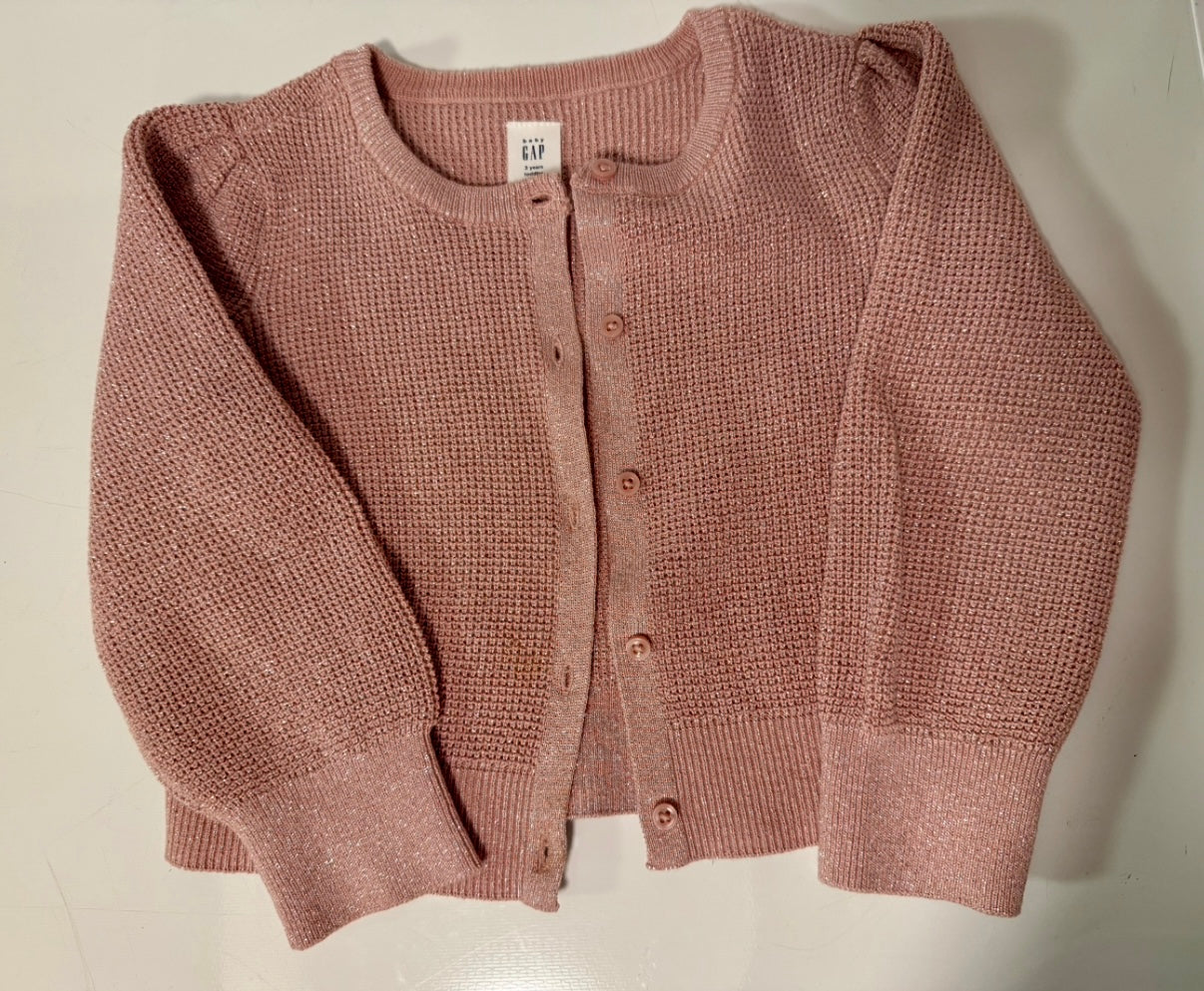 #155 Reduced! Gymboree pink sparkly sweater 3T