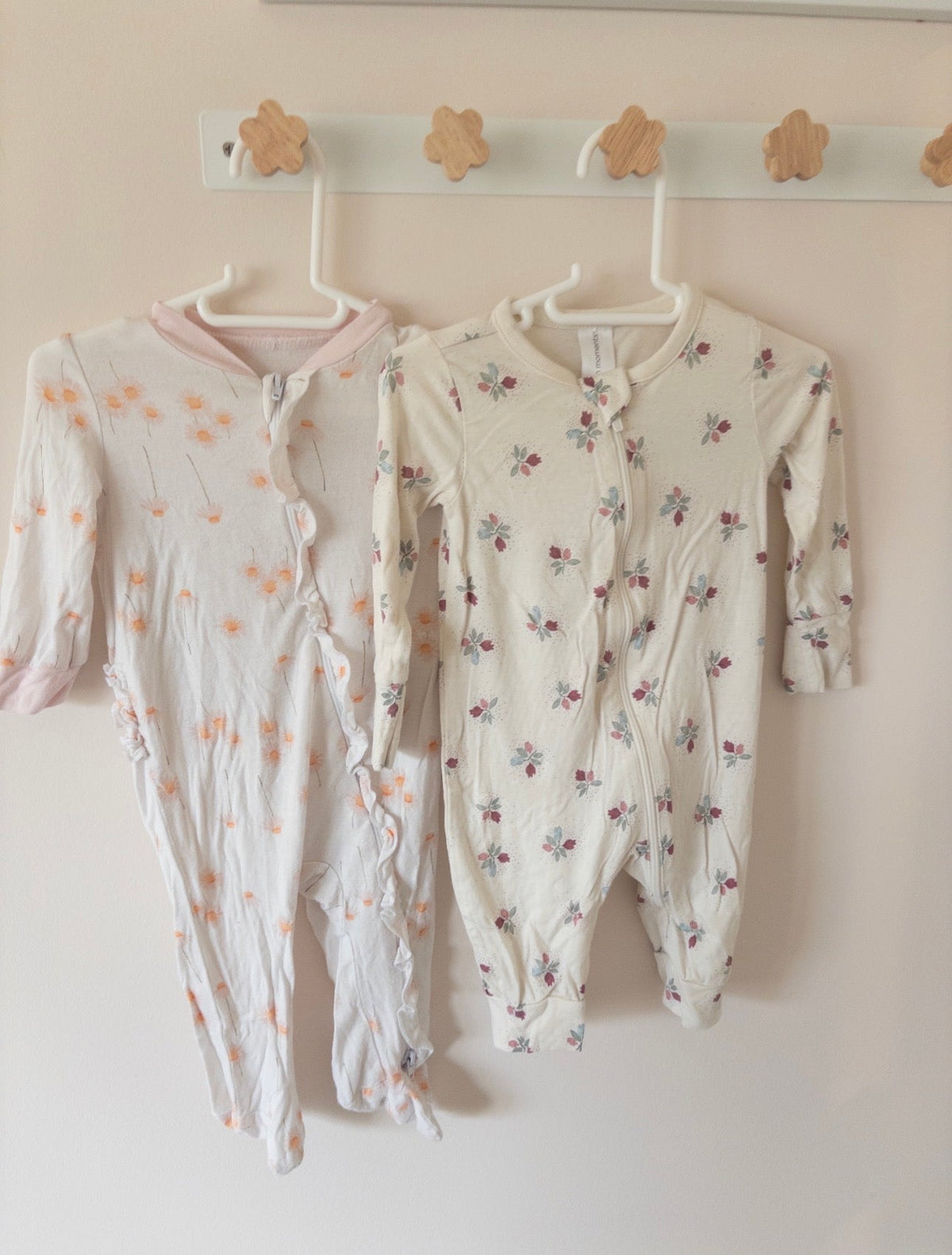 #36- GIrls 0-3 months modern moments and milkberry bamboo pajamas EUC