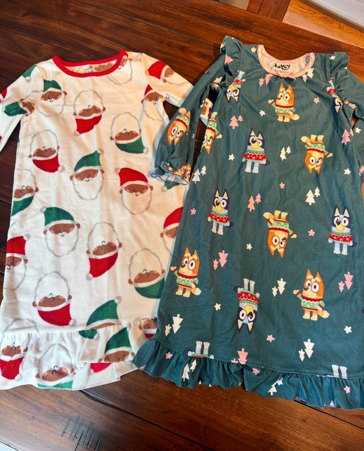 #51 Bundle of Girls 4-5T Christmas Holiday Fleece Nightgowns