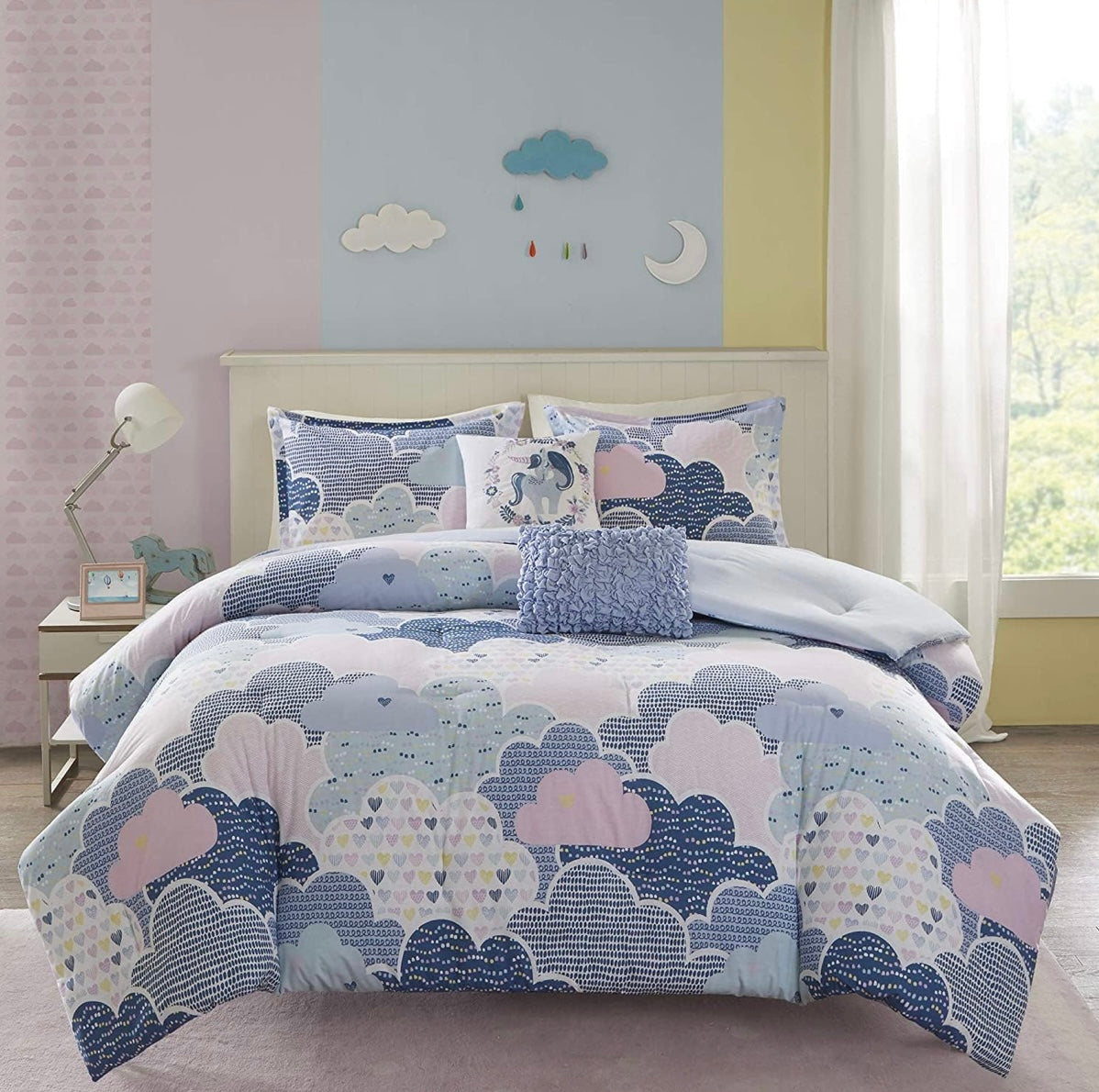 Seller 89 Urban Habitat Kids Clouds Full/Queen Duvet Set (Duvet, 2 Shams and 2 accent pillows) VGUC