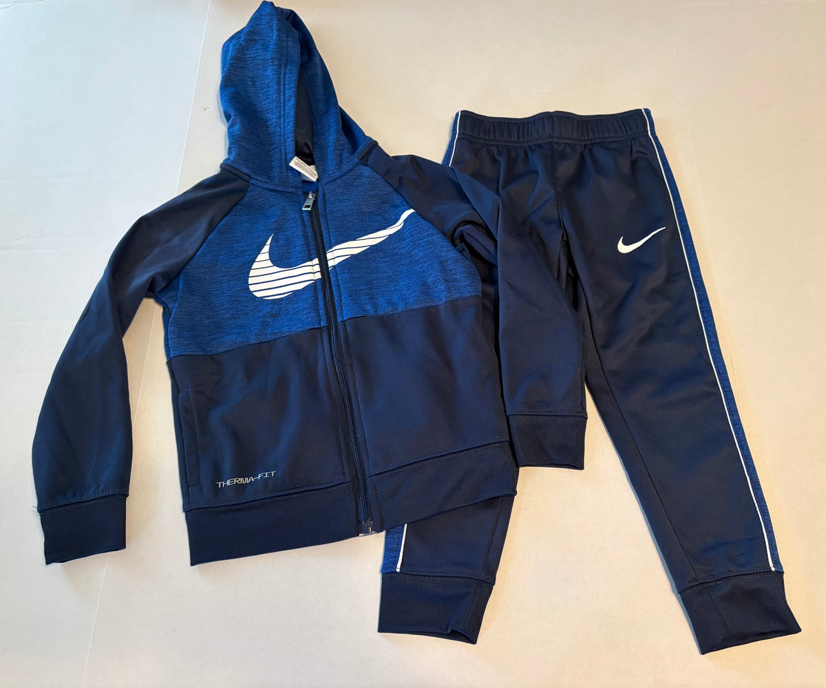#25 Boys size 5 Nike blue zip up hoodie and sweatpants outfit