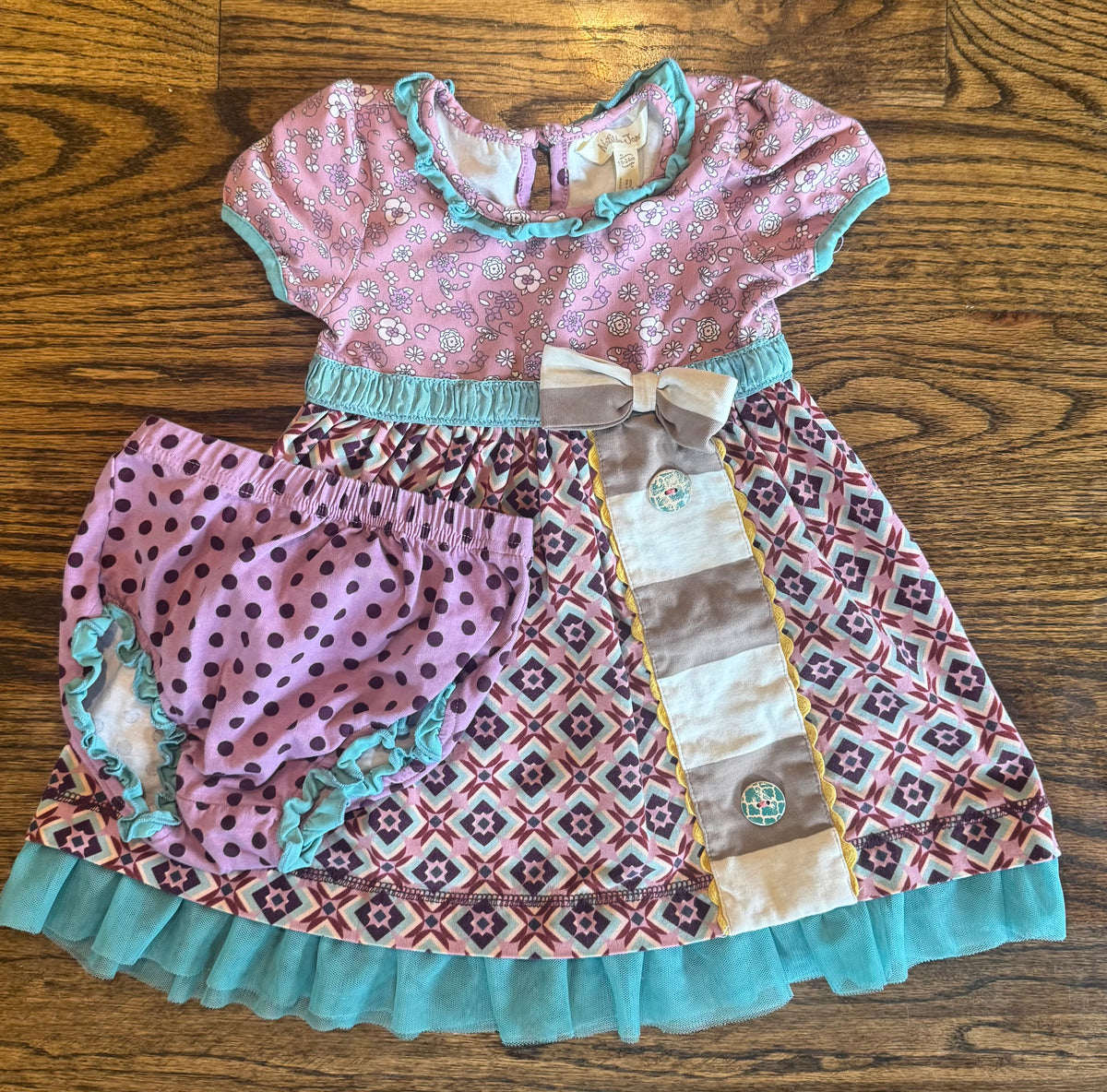 #75 Matilda Jane Girls Mauve Fall Dress, Size 18-24 m