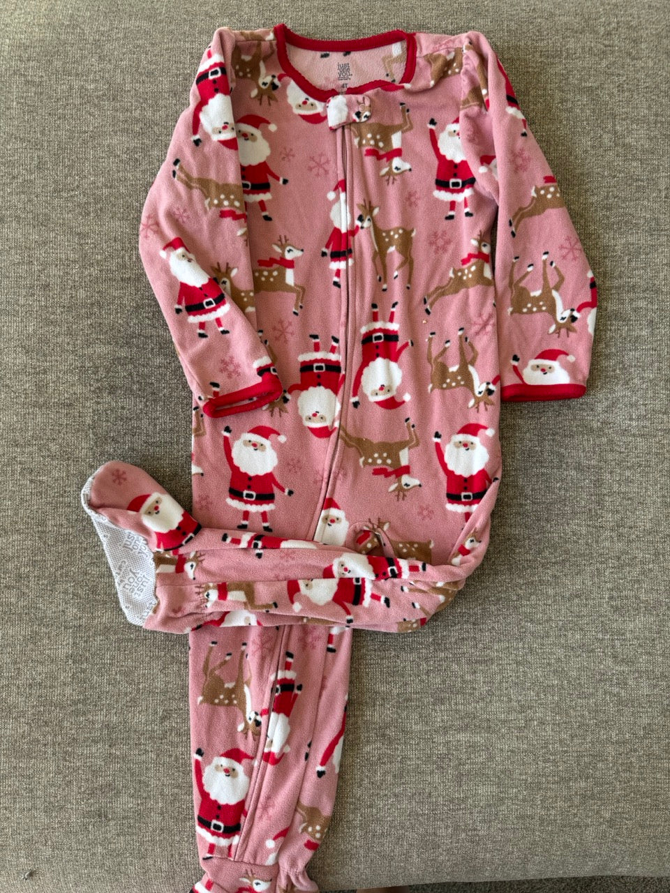 Seller #114 Just one you Christmas Santa fleece sleeper girls size 4T