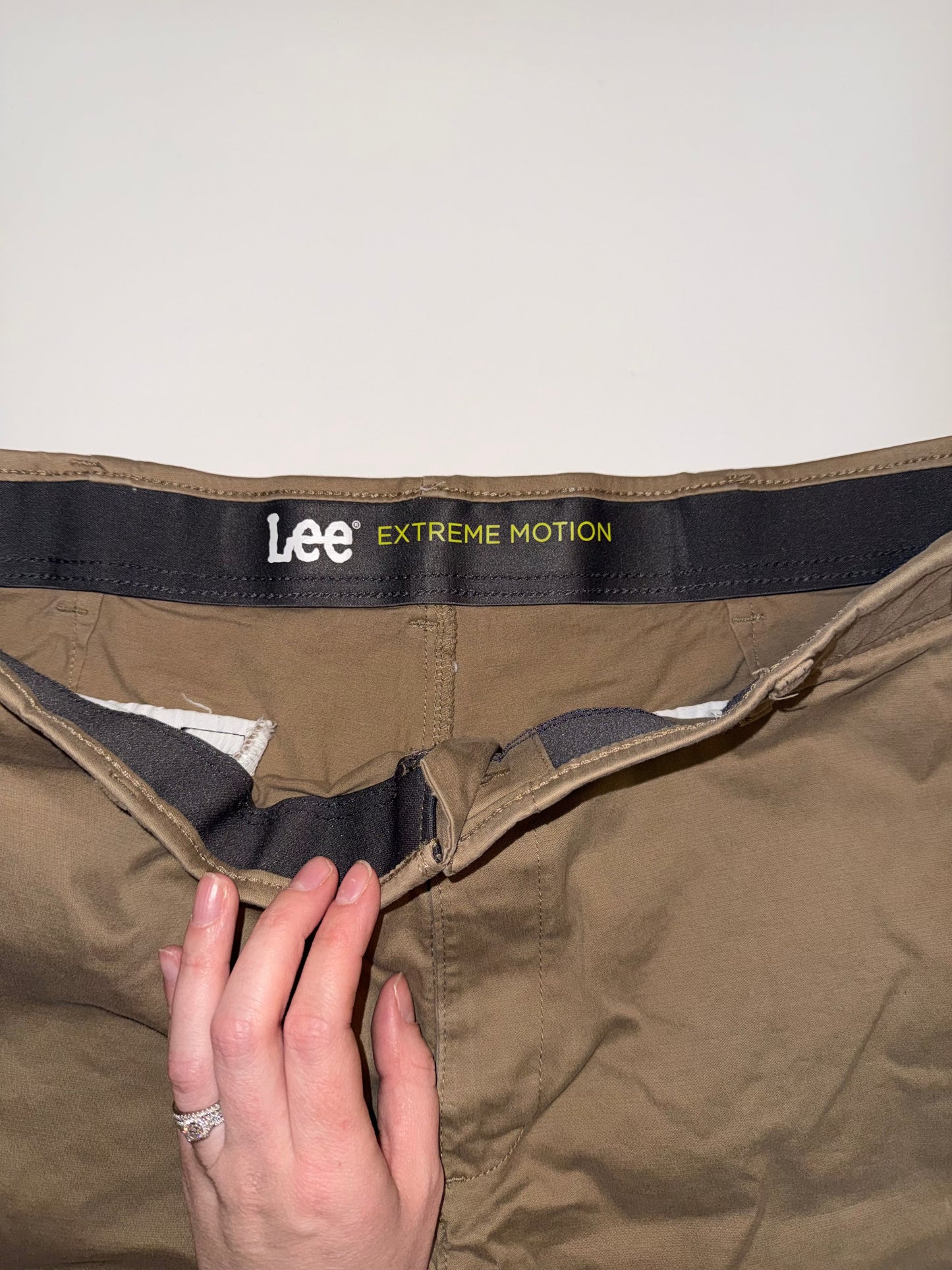 #106: REDUCED Mens 38 Lees Khaki Shorts (2 of 2)