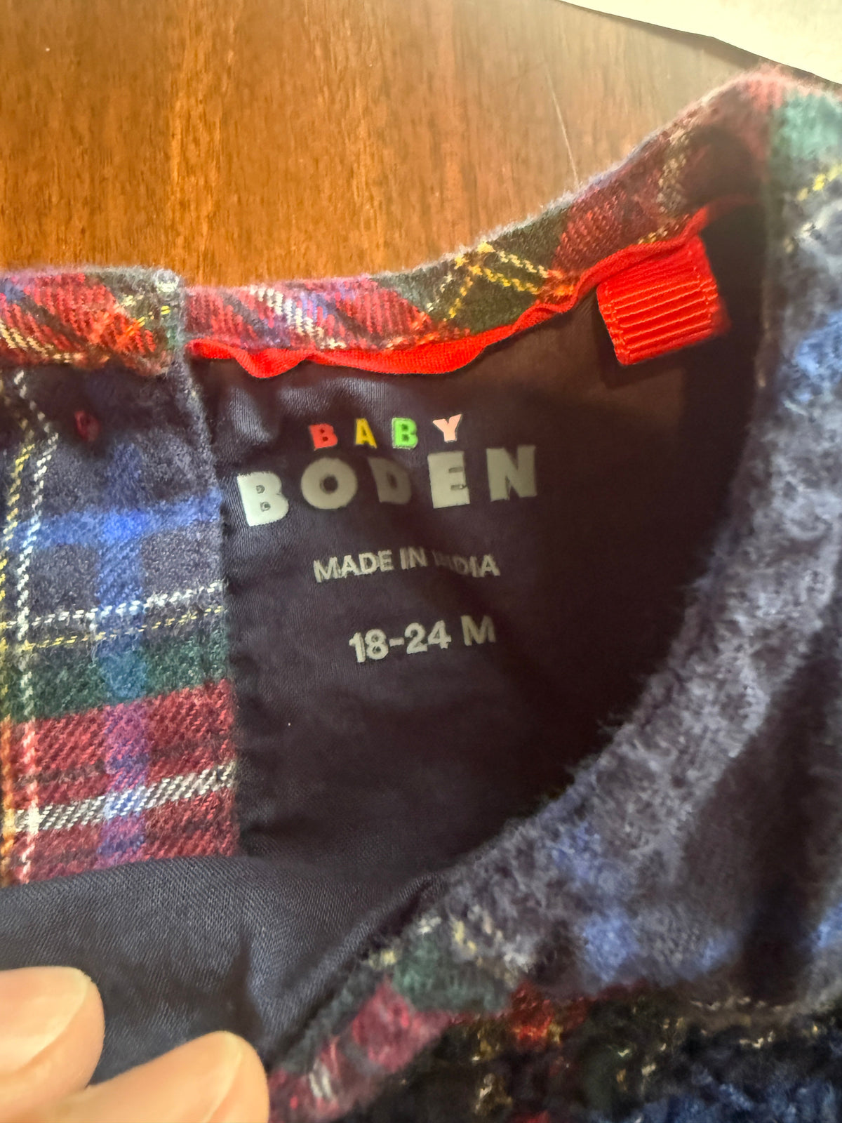 #51 Baby Boden 18-24M Holiday Plaid Tartan Dress