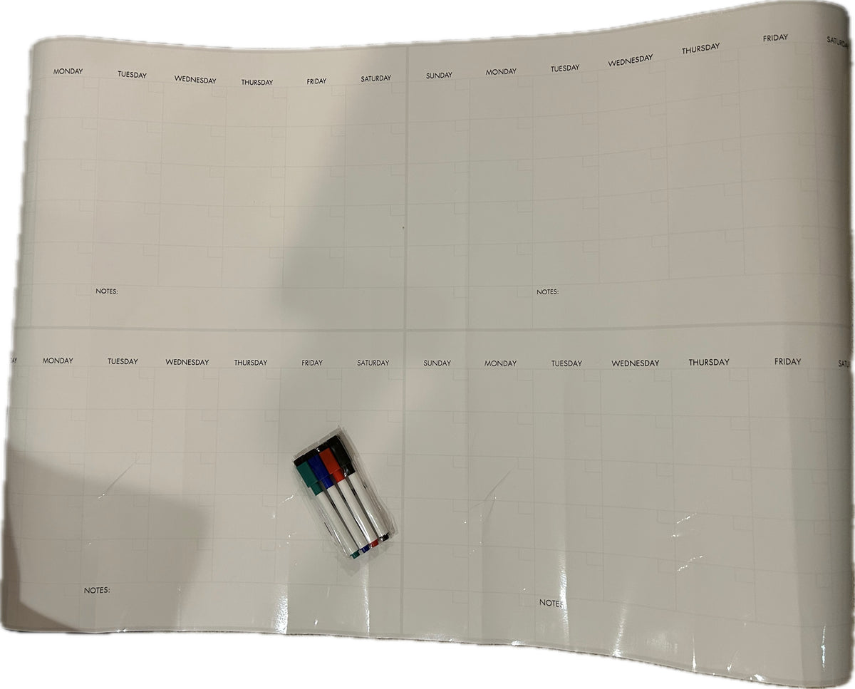 Seller 128 - Dry Erase 4 Month Calander