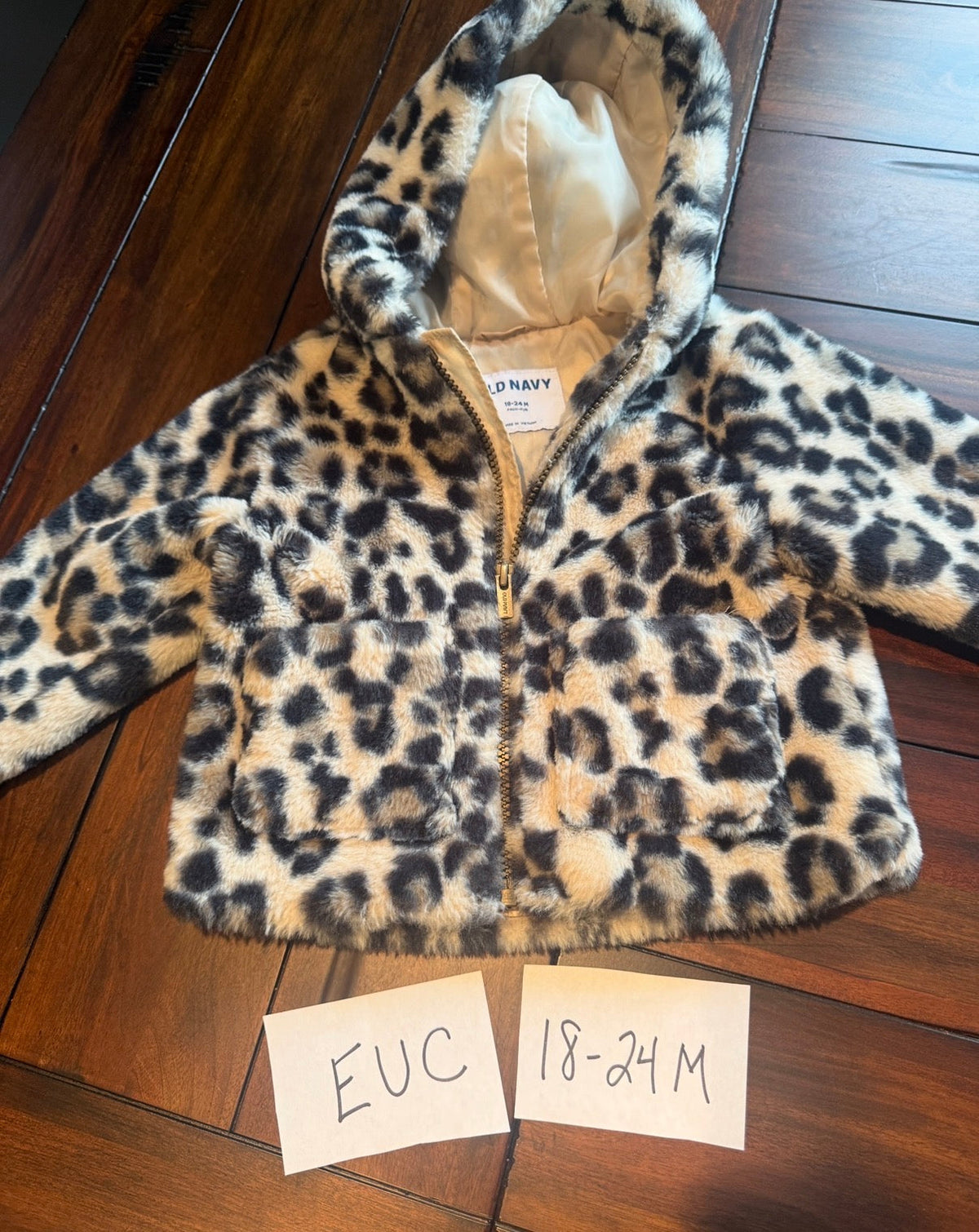 #51 Girls 18-24M Leopard Print Old Navy Coat