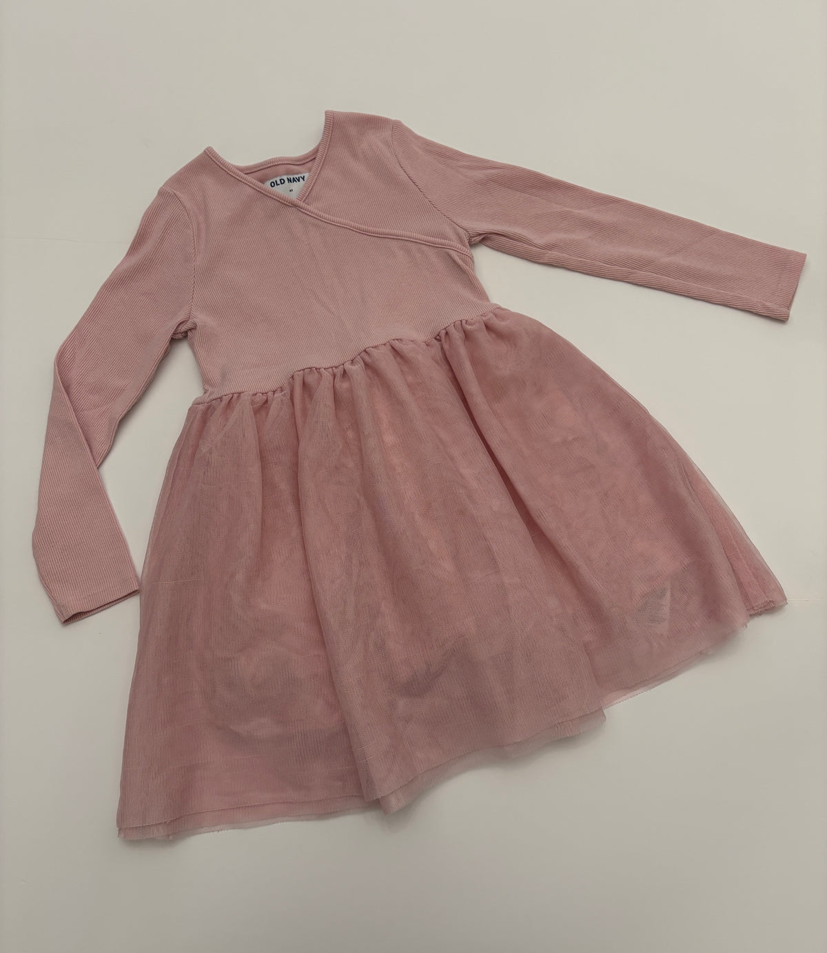 #121 girls 4T Old Navy pink tulle dress, VGUC