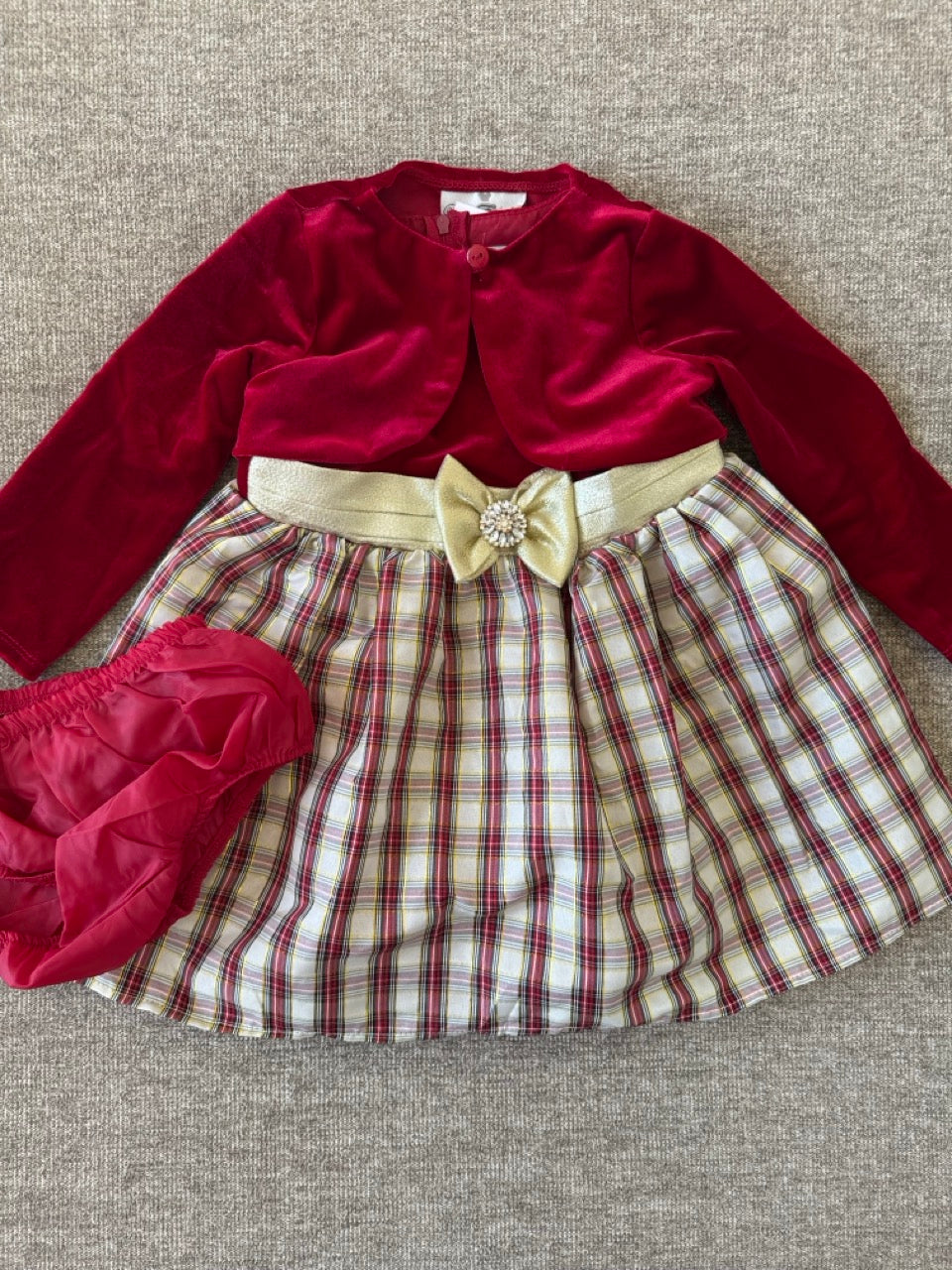 Seller #114 Rare Editions Christmas plaid dress girls size 18 months