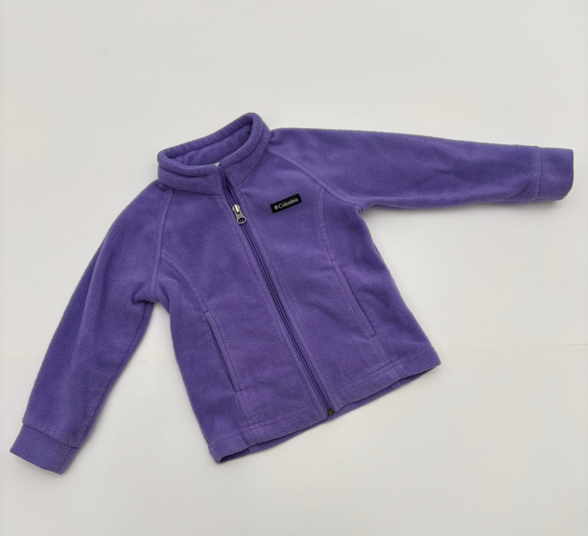 #121 girls 3T Columbia purple fleece jacket, VGUC