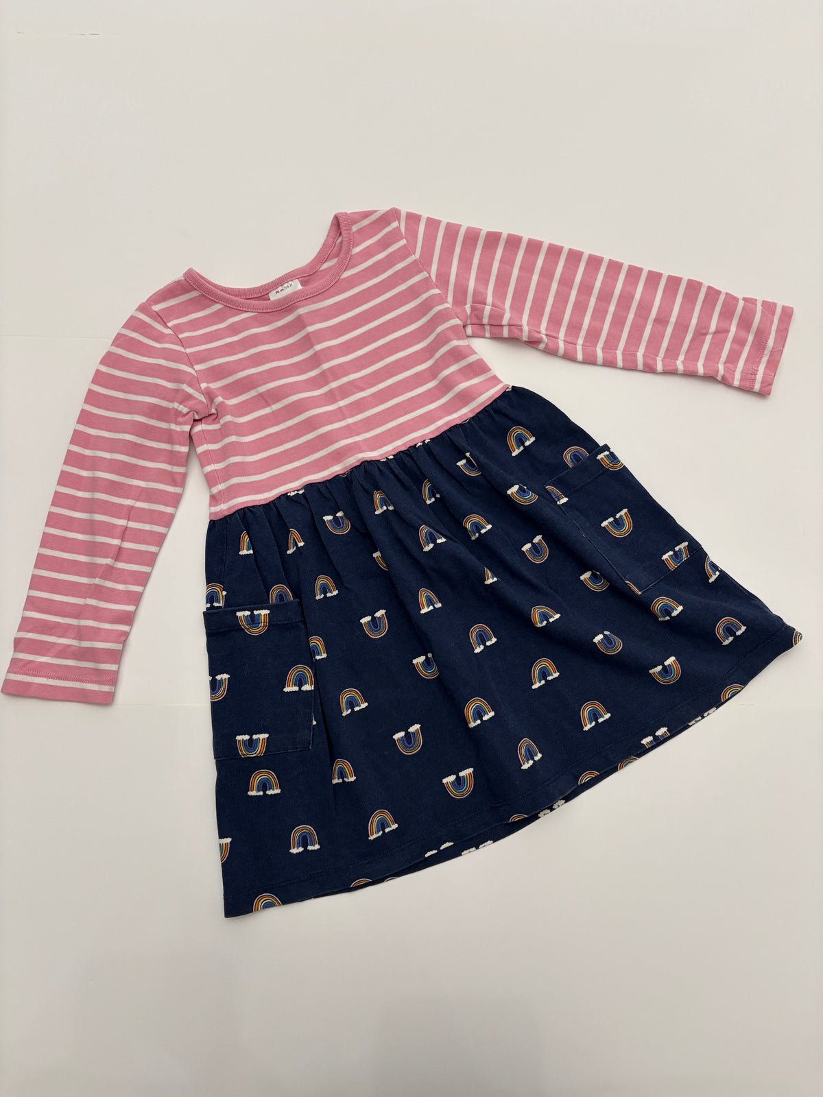 #121 girls 3T Hannah Andersson stripe dress, GUC