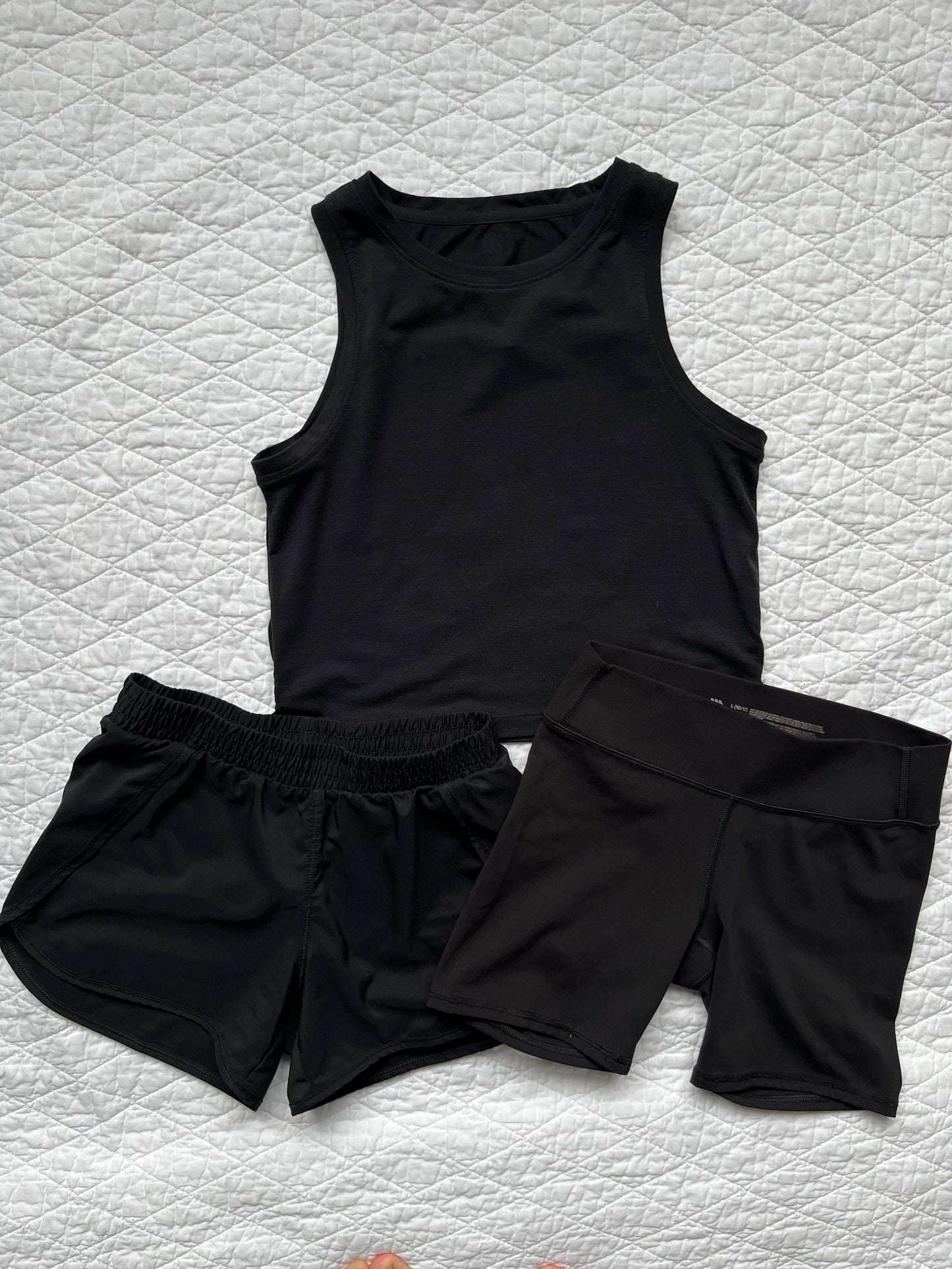 Seller #113 Girls All In Motion Black Tank and Shorts Size L 10/12