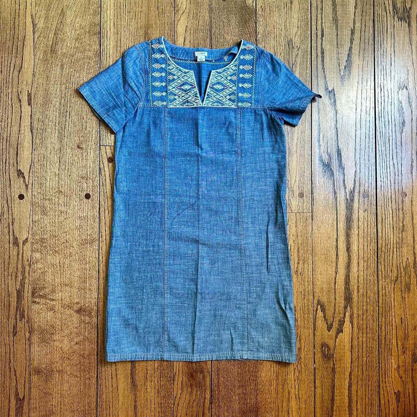 #95 EUC Womens JCrew Mercentile Denim Short Sleeve Dress, size XS