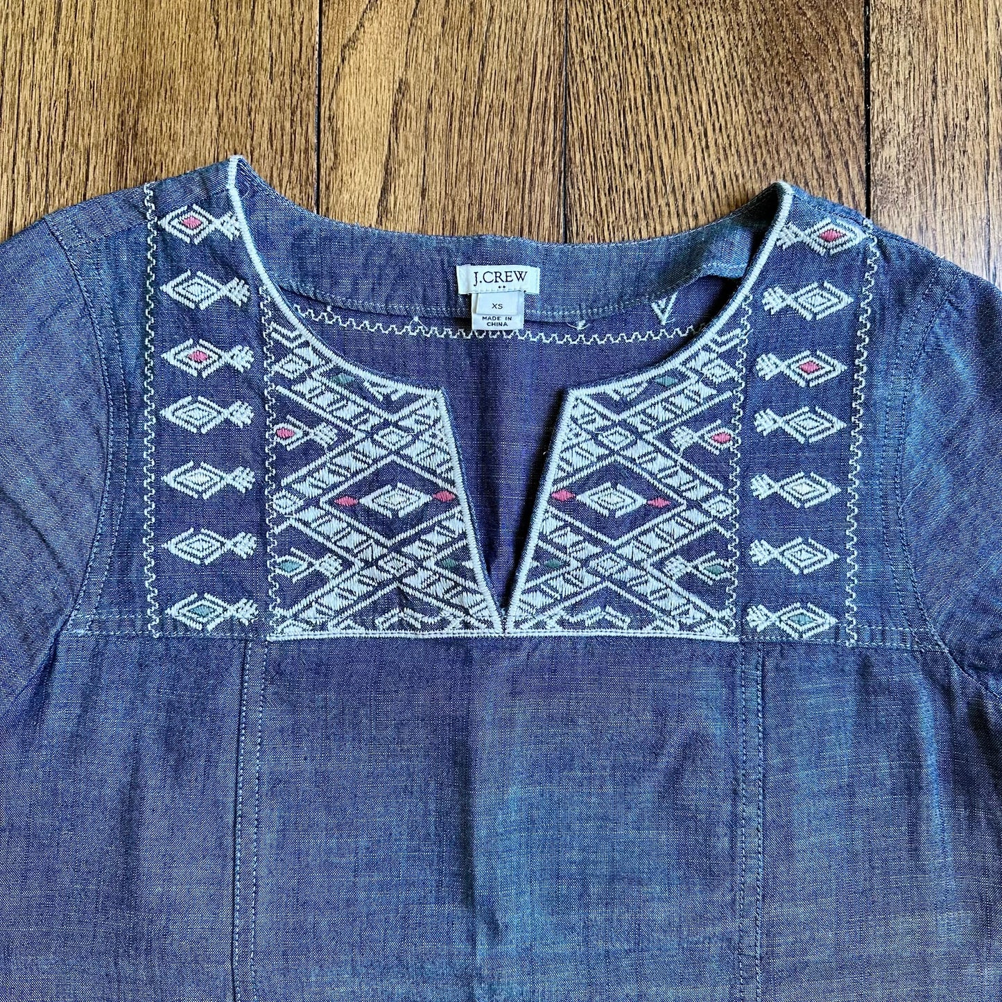 #95 EUC Womens JCrew Mercentile Denim Short Sleeve Dress, size XS