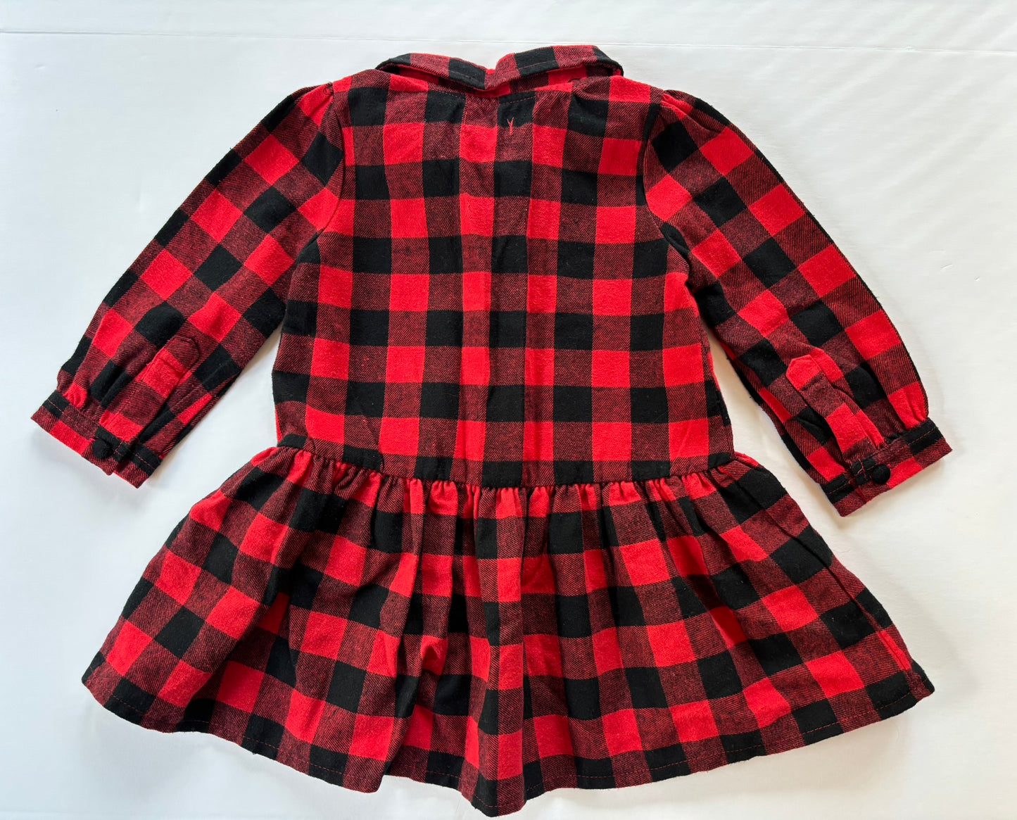 #101 Mudpie Buffalo Tartan Red Plaid Tunic Girls Size 12-18 months