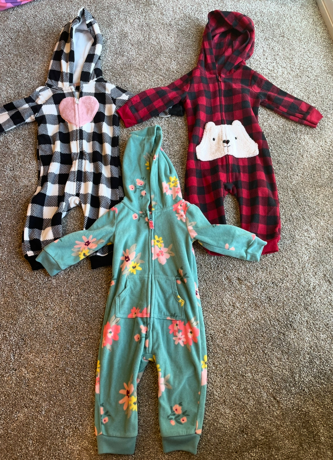 Seller 129- 9 month baby girl fleece one piece bundle