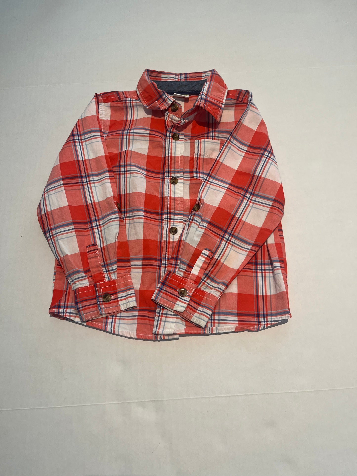 Seller 148 VGUC boys Crazy 8 orange/white button down size 3T