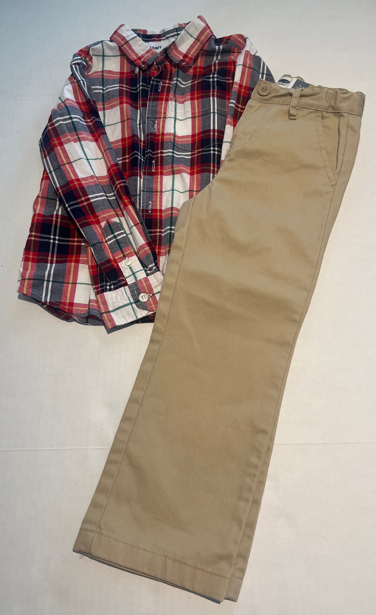 Seller 148 VGUC Old Navy button down shirt and Old Navy outlet khakis size 5