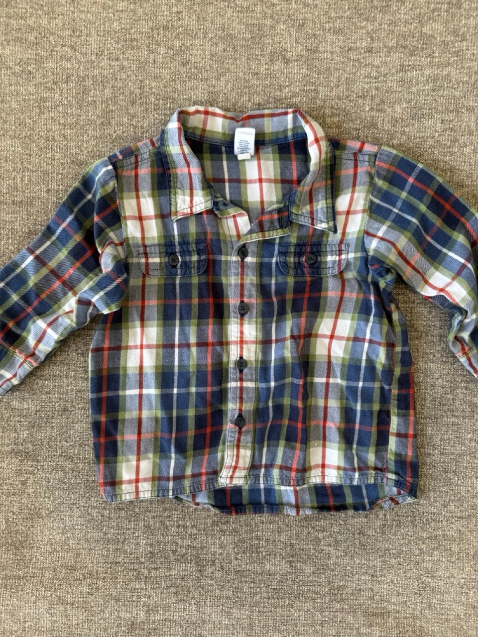 Seller #114 Gap plaid button down shirt boys 12-18 months