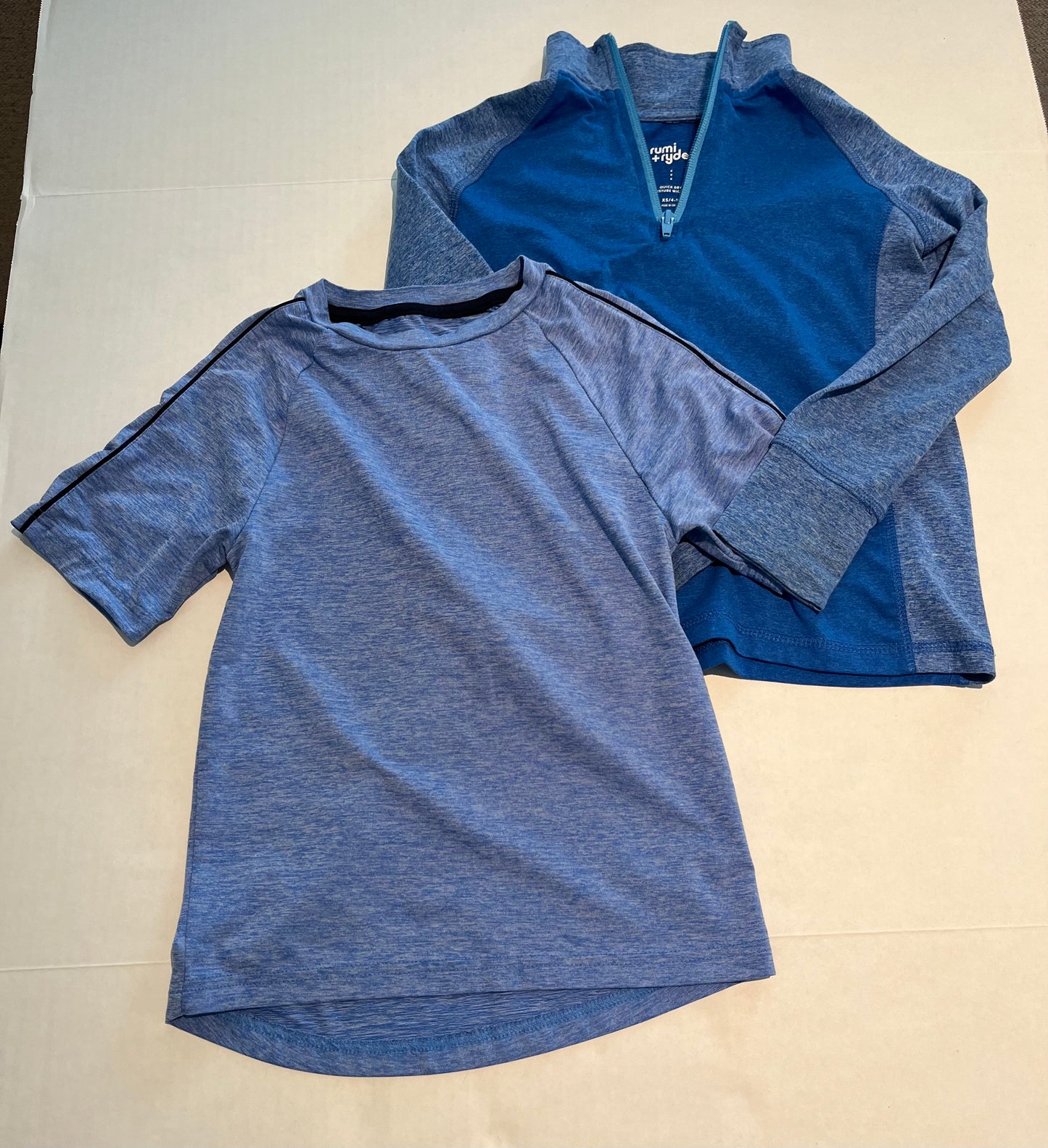 Seller 148 VGUC Rumi and Ryder quick dry athletic pullover (has thumb holes!) and C9 athletic shirt size 4/5