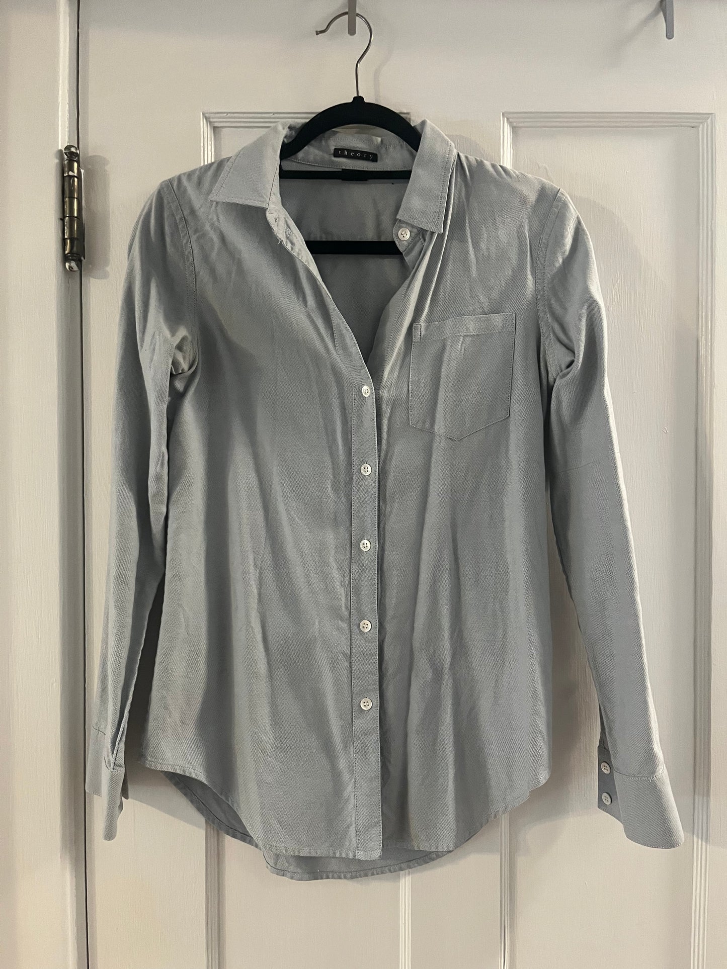 #97- Theory Button down light blue shirt size small