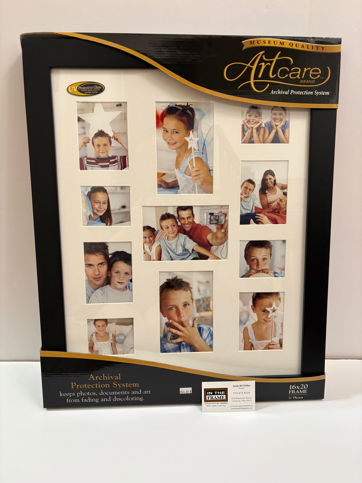 #121 Artcare from In the Frame store in Anderson 16x20 photo frame, NIB (retails for $50)