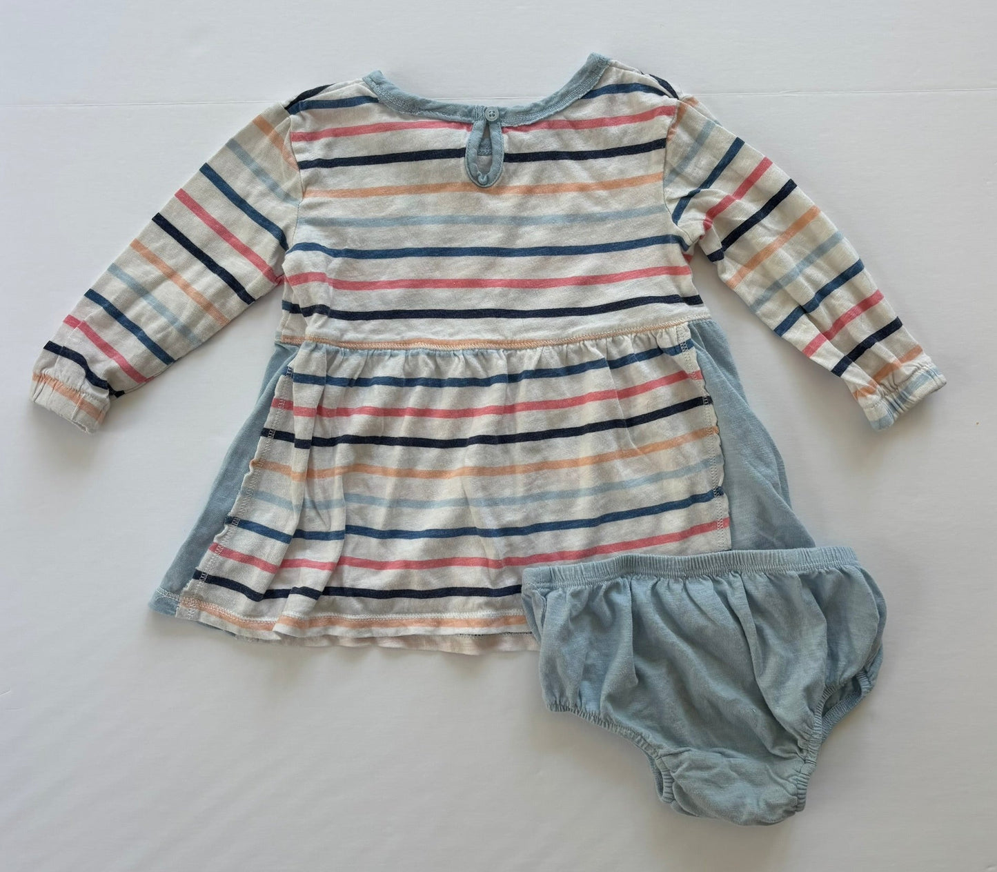 #101 *REDUCED* Splendid Pastel Mutlticolor Striped Cotton Dress Girls Size 18-24 months