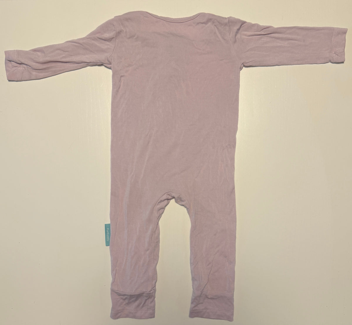 #93 lavender baby girl bamboo sleeper size 3-6 months