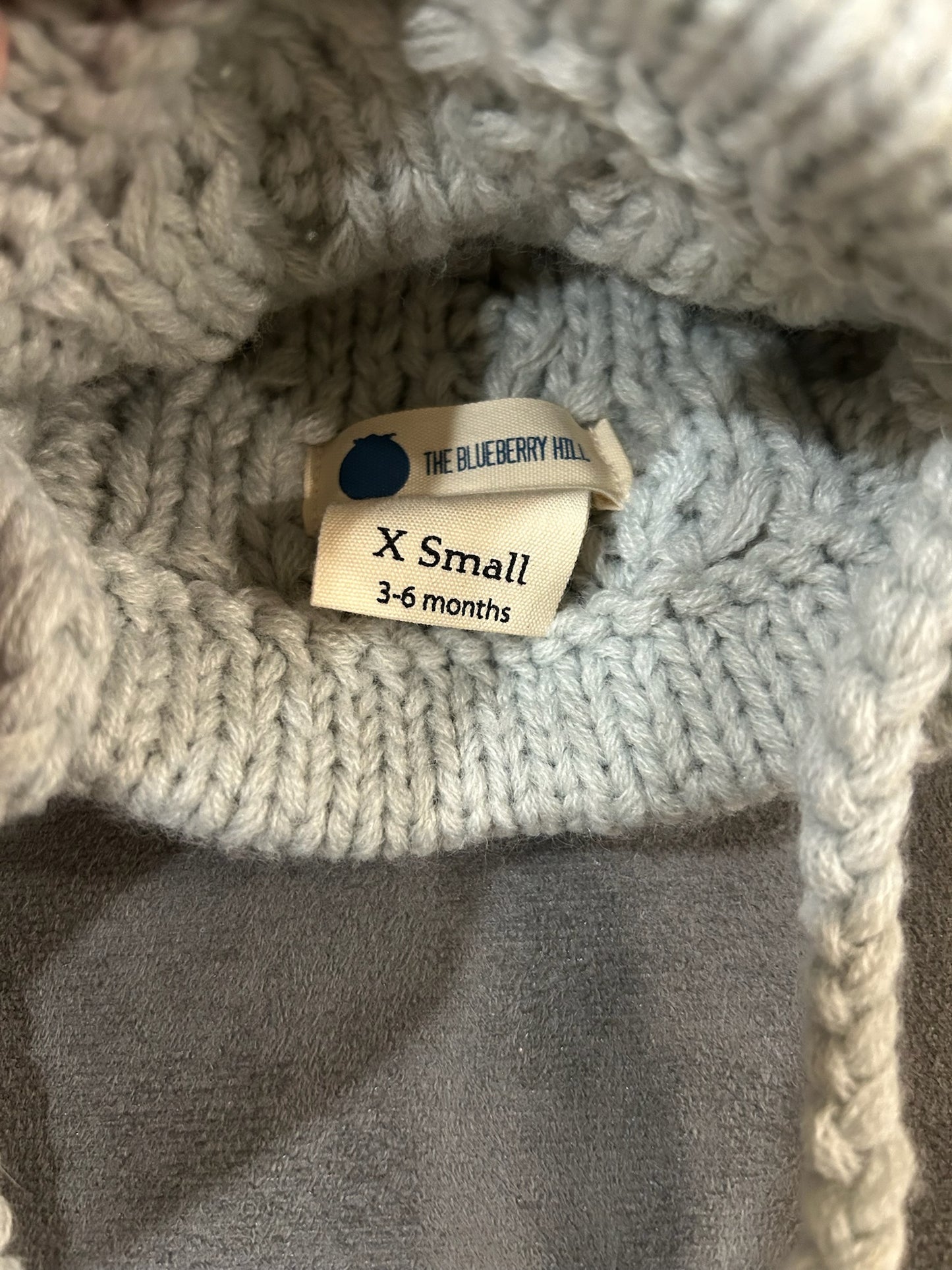 Seller 128 - Blueberry Hill Hand Knit Winter Hat 3-6M