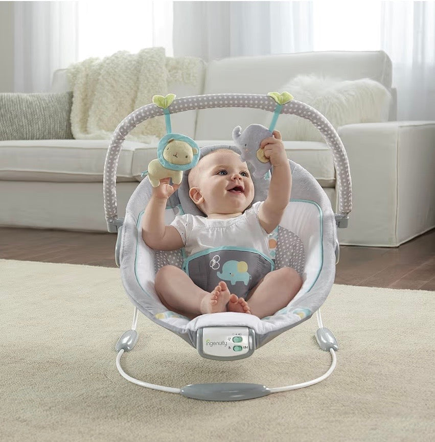 #132 - Ingenuity: Soothing Baby Bouncer Infant Seat with Vibrations, Toy Bar & Sound
