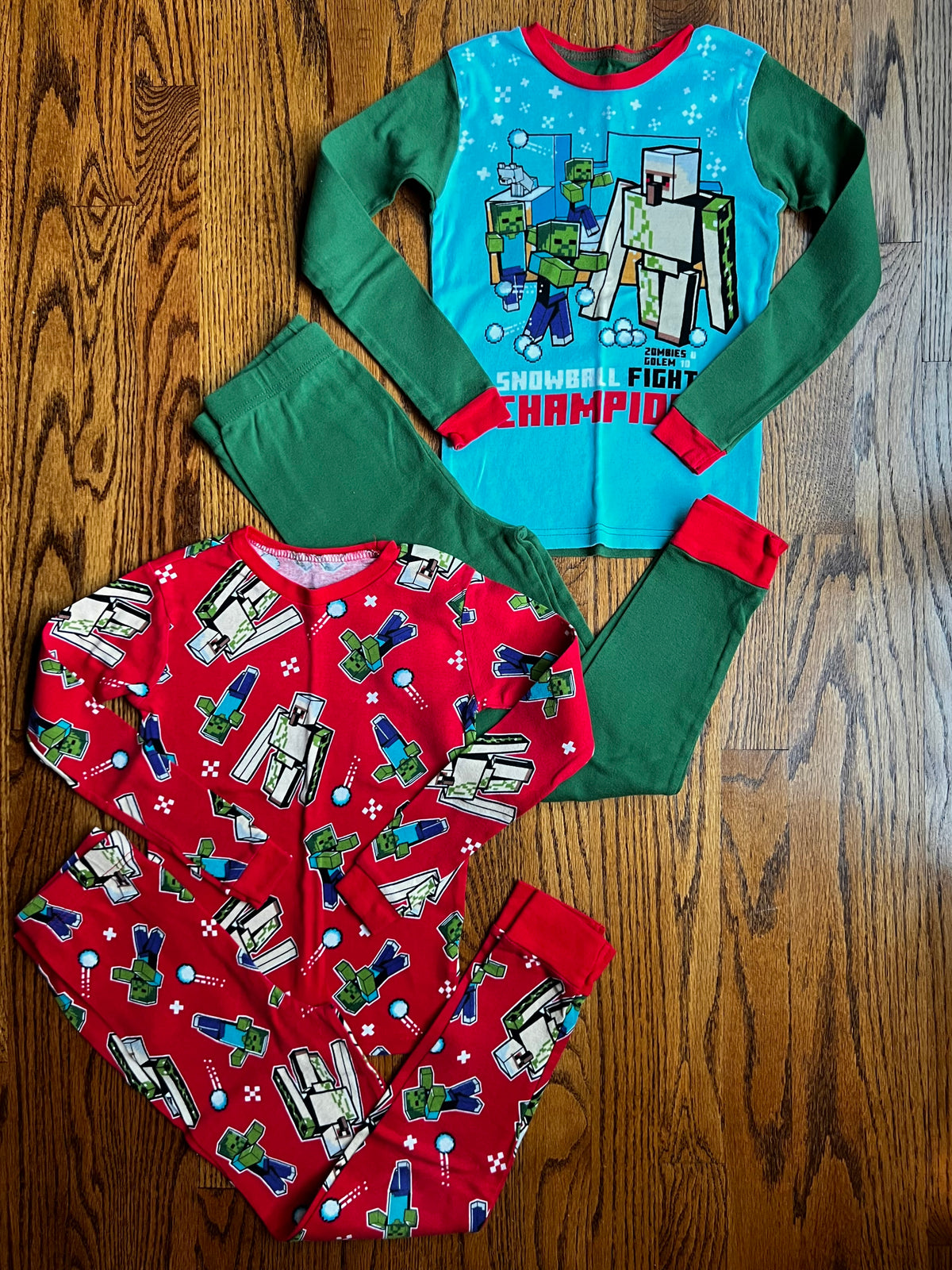 Seller #115 - Boys Size 10 (Run Like an 8/10) Minecraft Holiday Pajamas (2 Pairs), VGUC