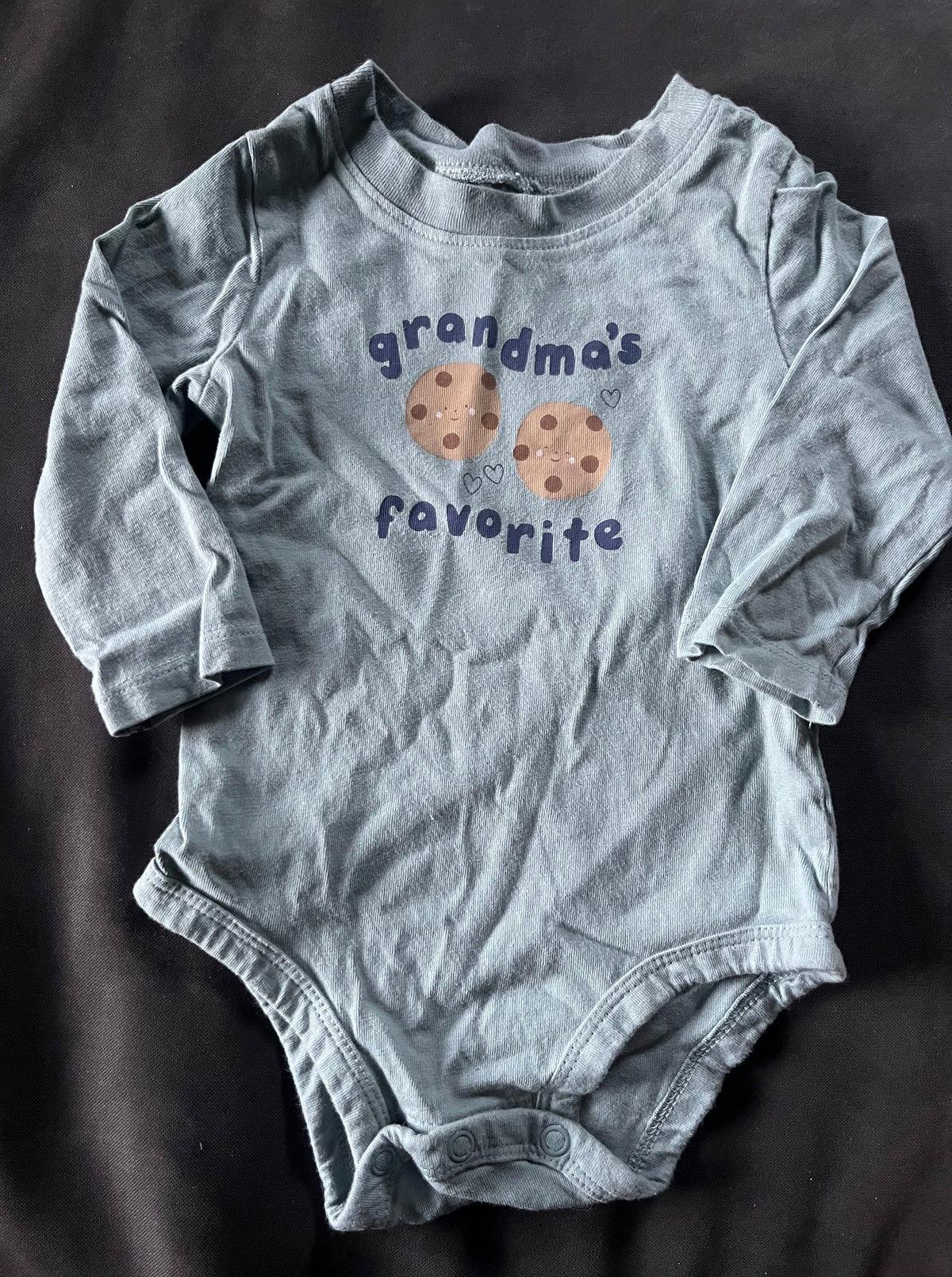 Seller #13 Carter’s gender neutral 6 months grandma’s favorite cookie onesie
