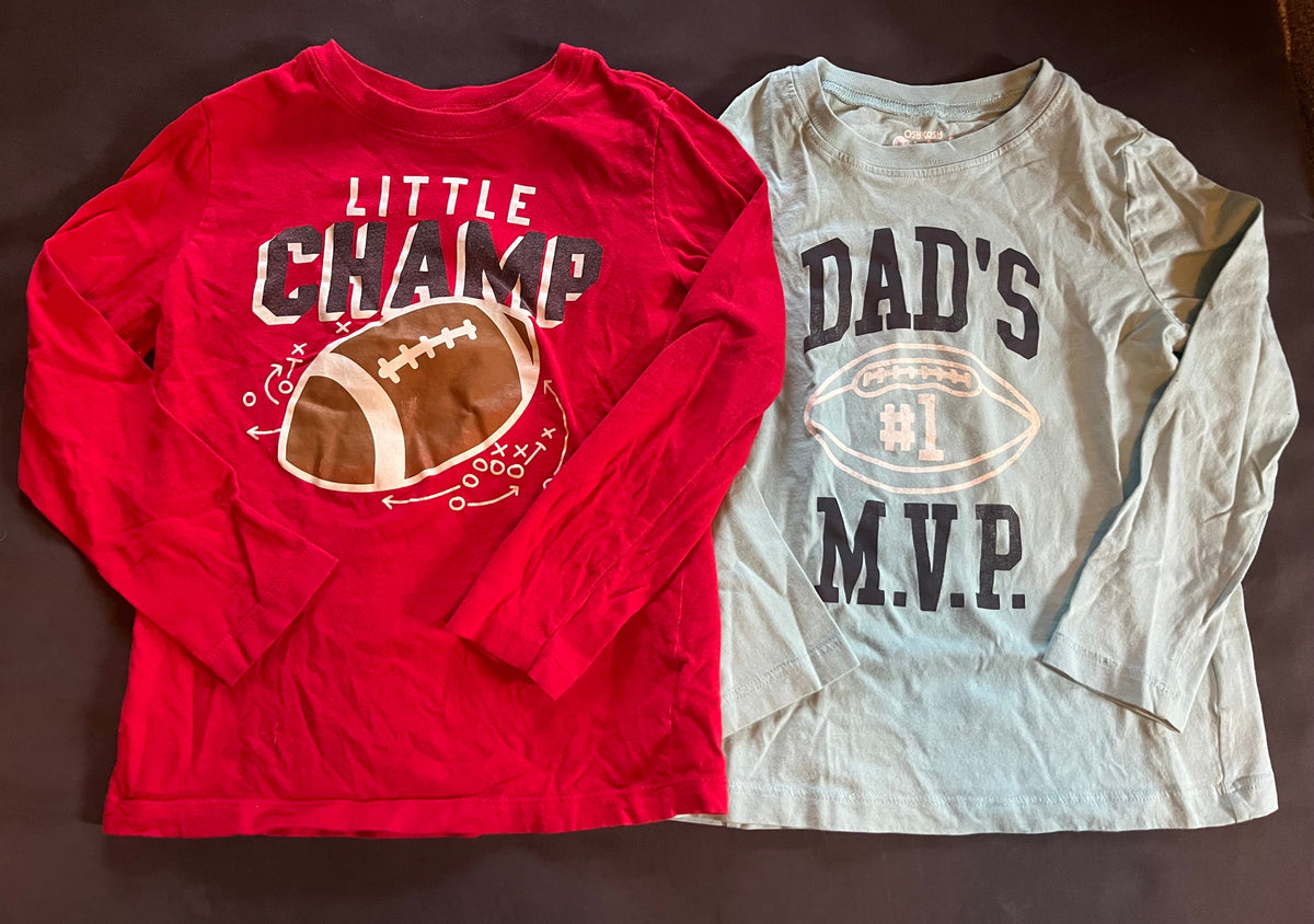Seller #13 Carter’s & OshKosh boys 5T football shirts, 2
