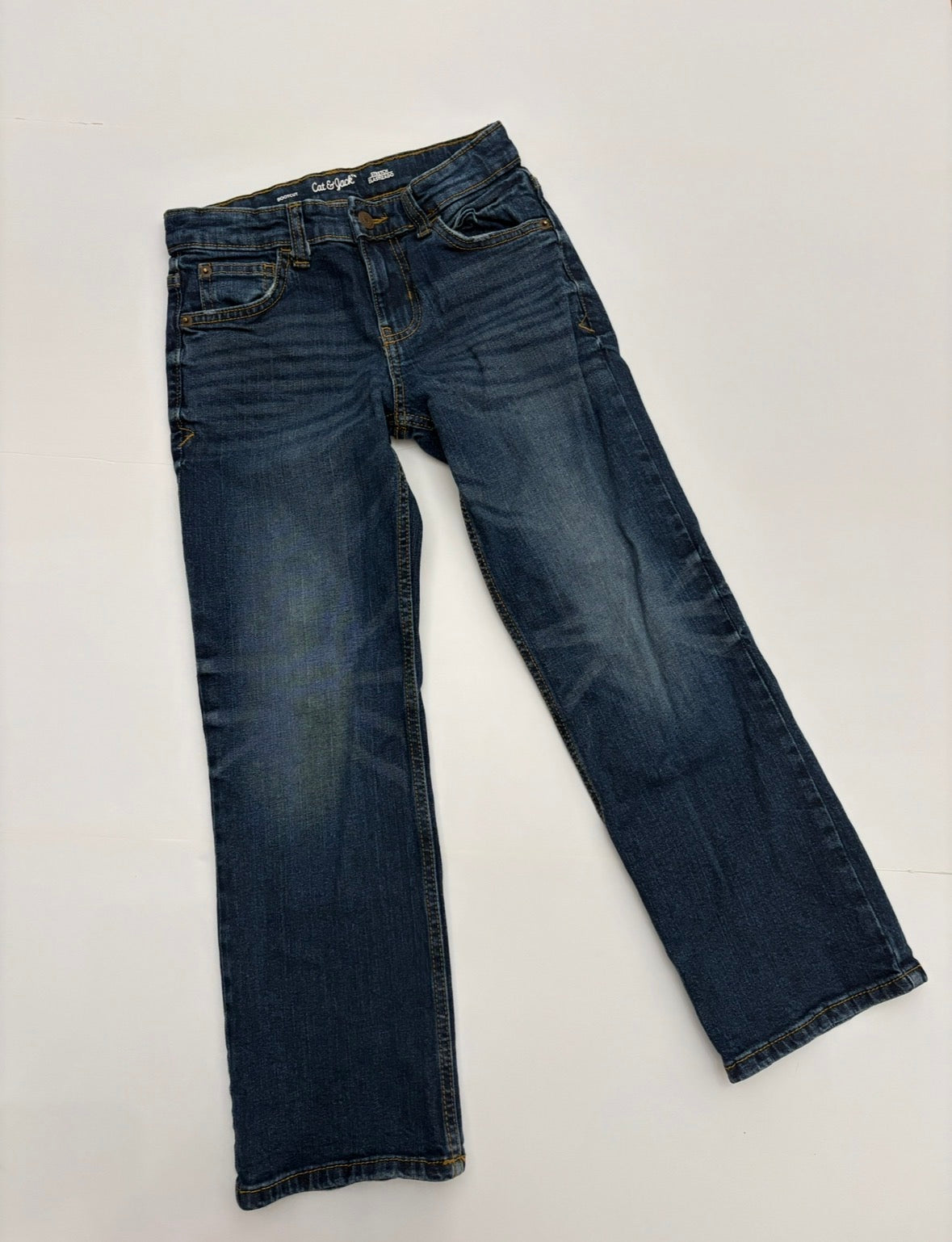 #121 boys 8 Cat & Jack bootcut jeans with inside adjusters, EUC