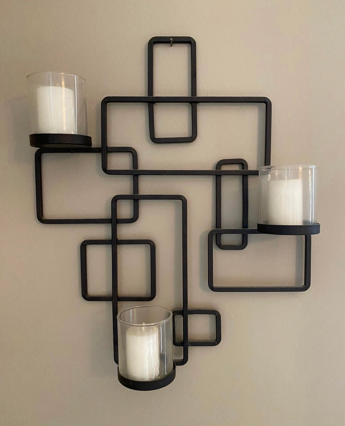 #132 - REDUCED - San Miguel: Contempo Wall Lighting Art w/Candle Holders - NEW